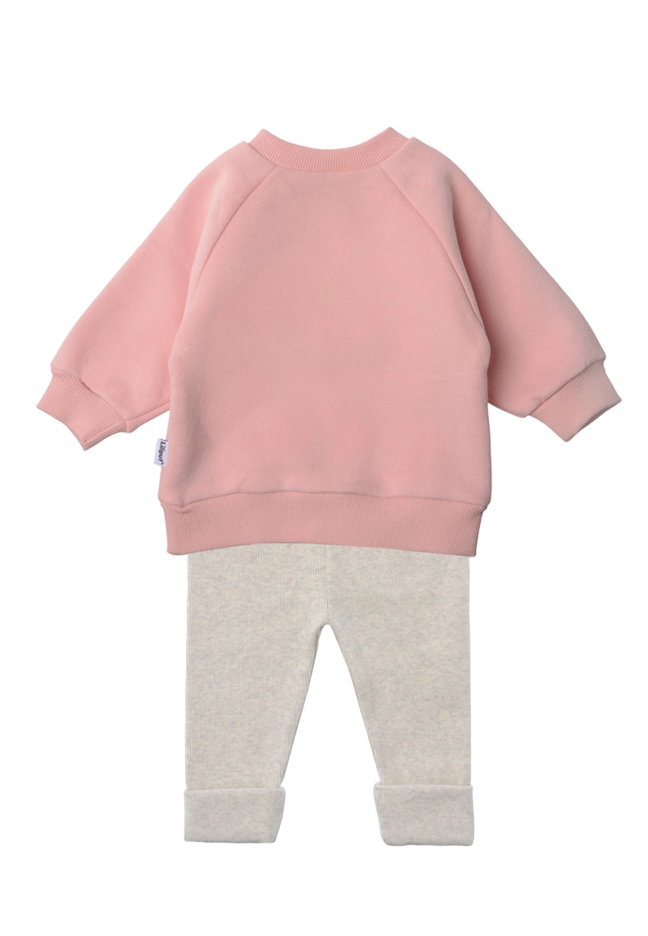 Ensemble avec sweat-shirt rose et leggings "Ciao Kakao"