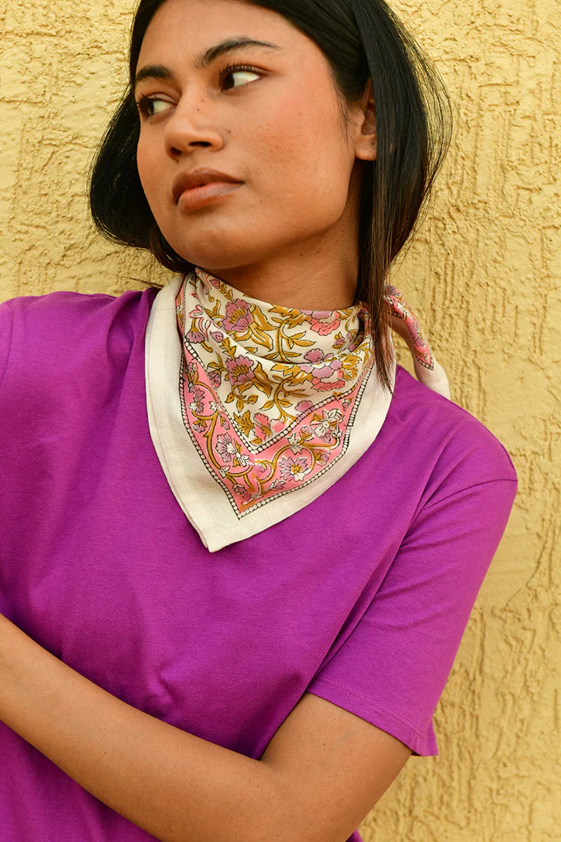 Petit foulard Calypso ecru- Byzantine