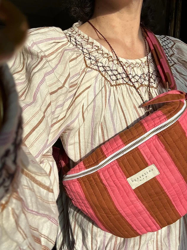 Sac banane Alix rose et noisette Byzantine - Margothe