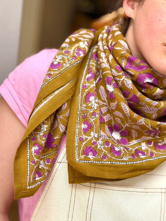 Grand foulard N°115 Caramel - Byzantine - Margothe
