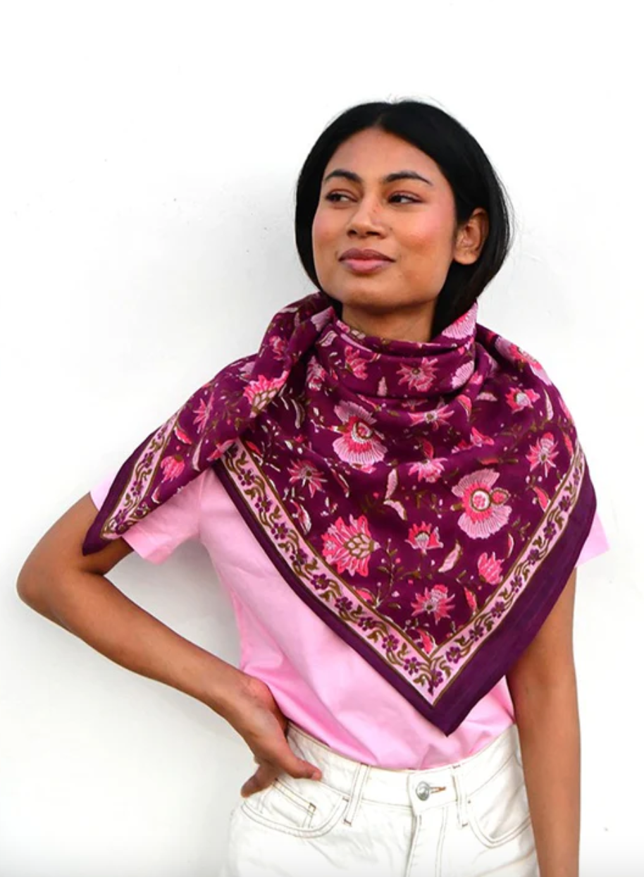 Grand foulard THÉODORA Betterave