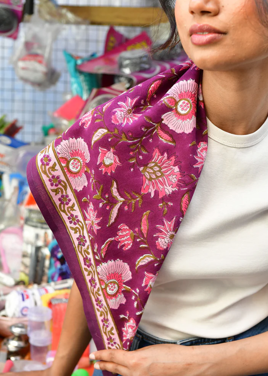 Grand foulard THÉODORA Betterave