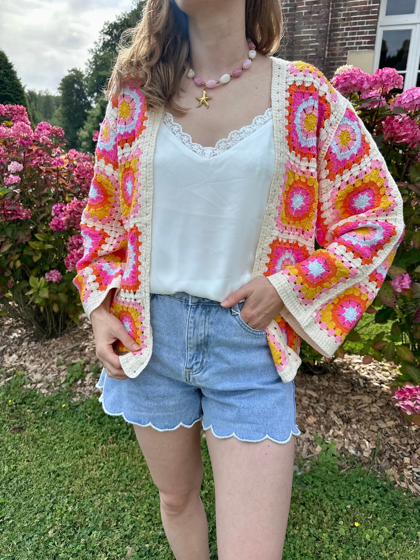 Gilet crochet Aldo coloré