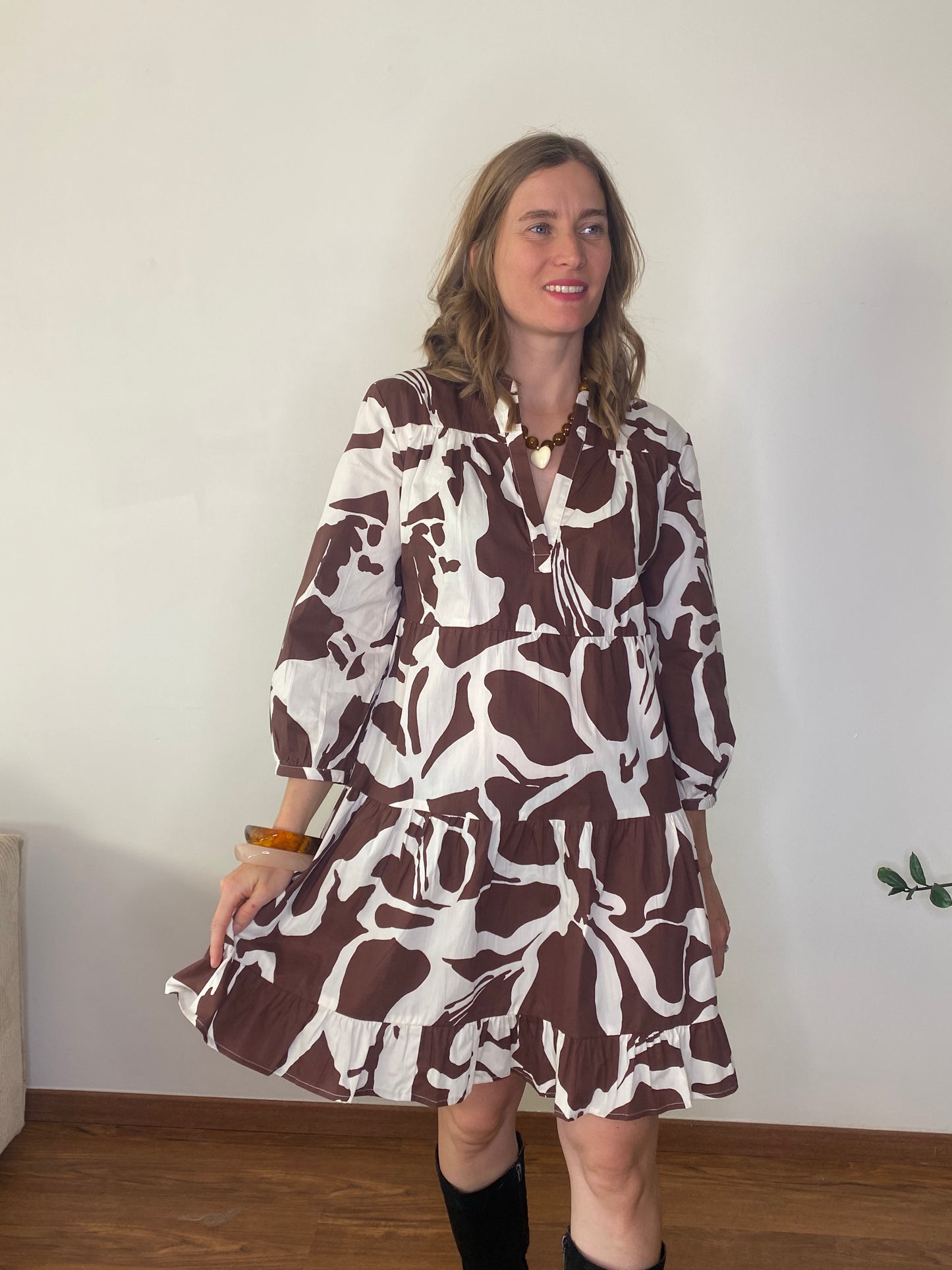 Robe Mathilda marron - Margothe