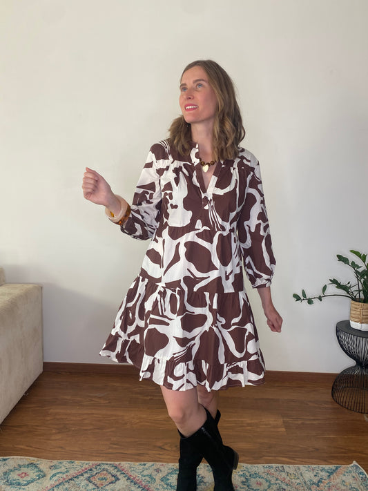 Robe Mathilda marron - Margothe