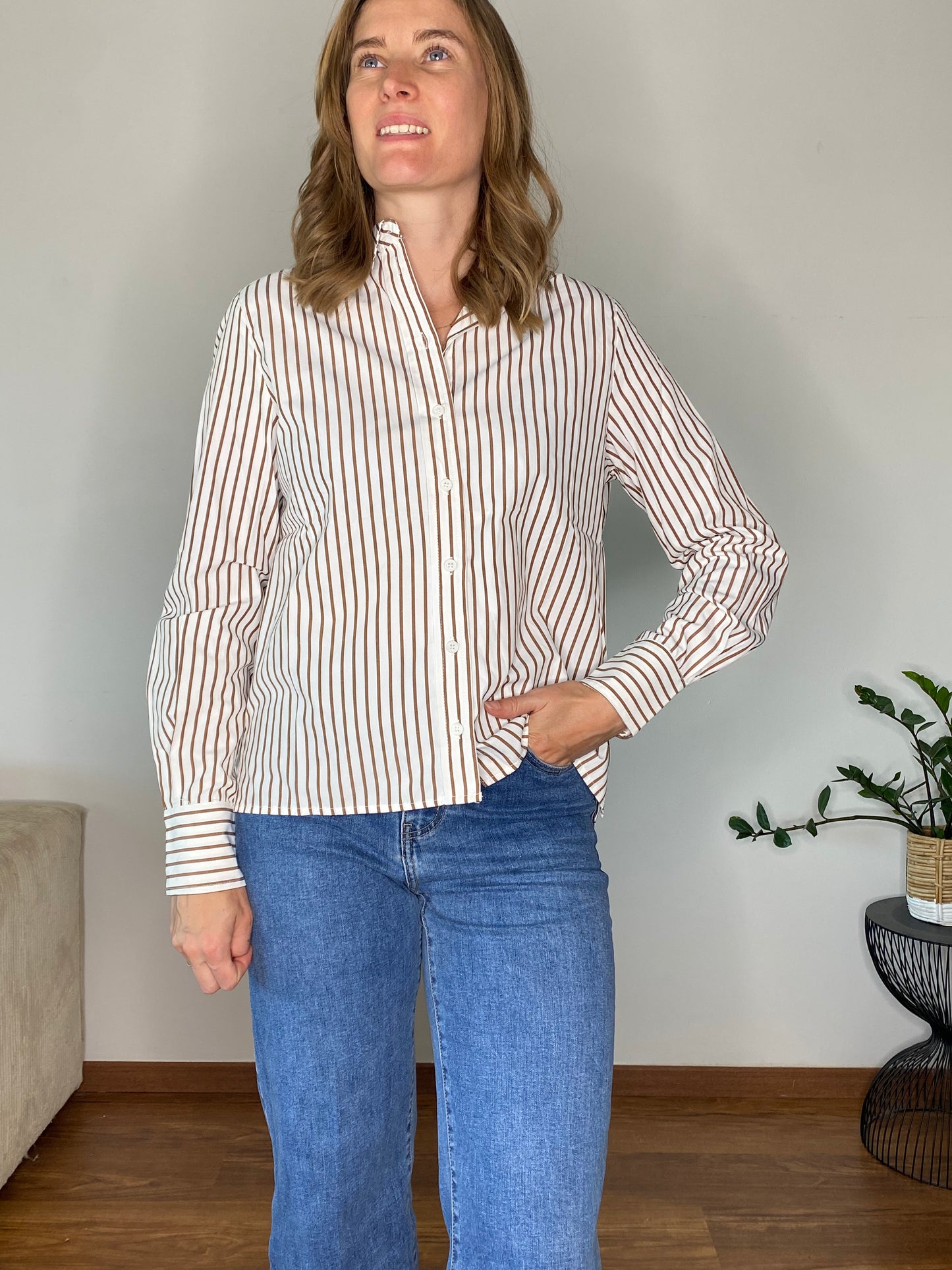 Chemise Samuel rayé chocolat