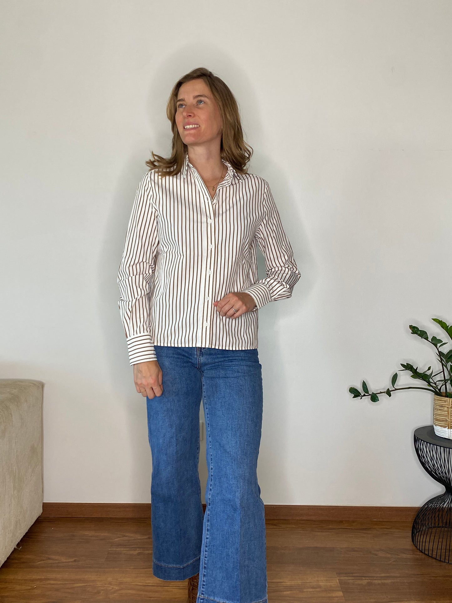Chemise Samuel rayé chocolat