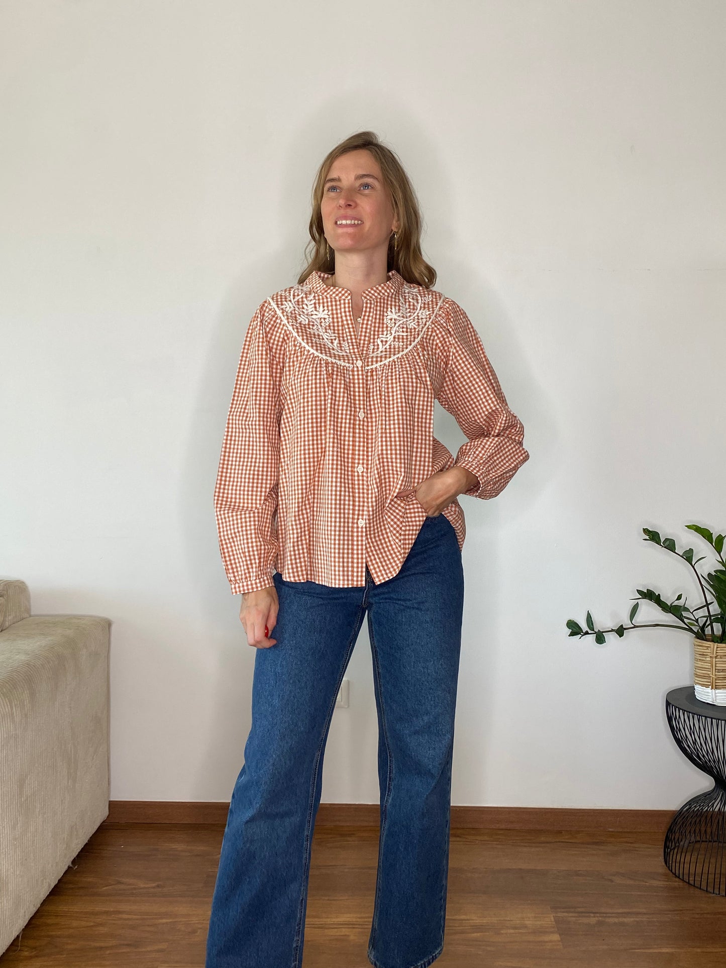 Blouse Lily vichy broderie