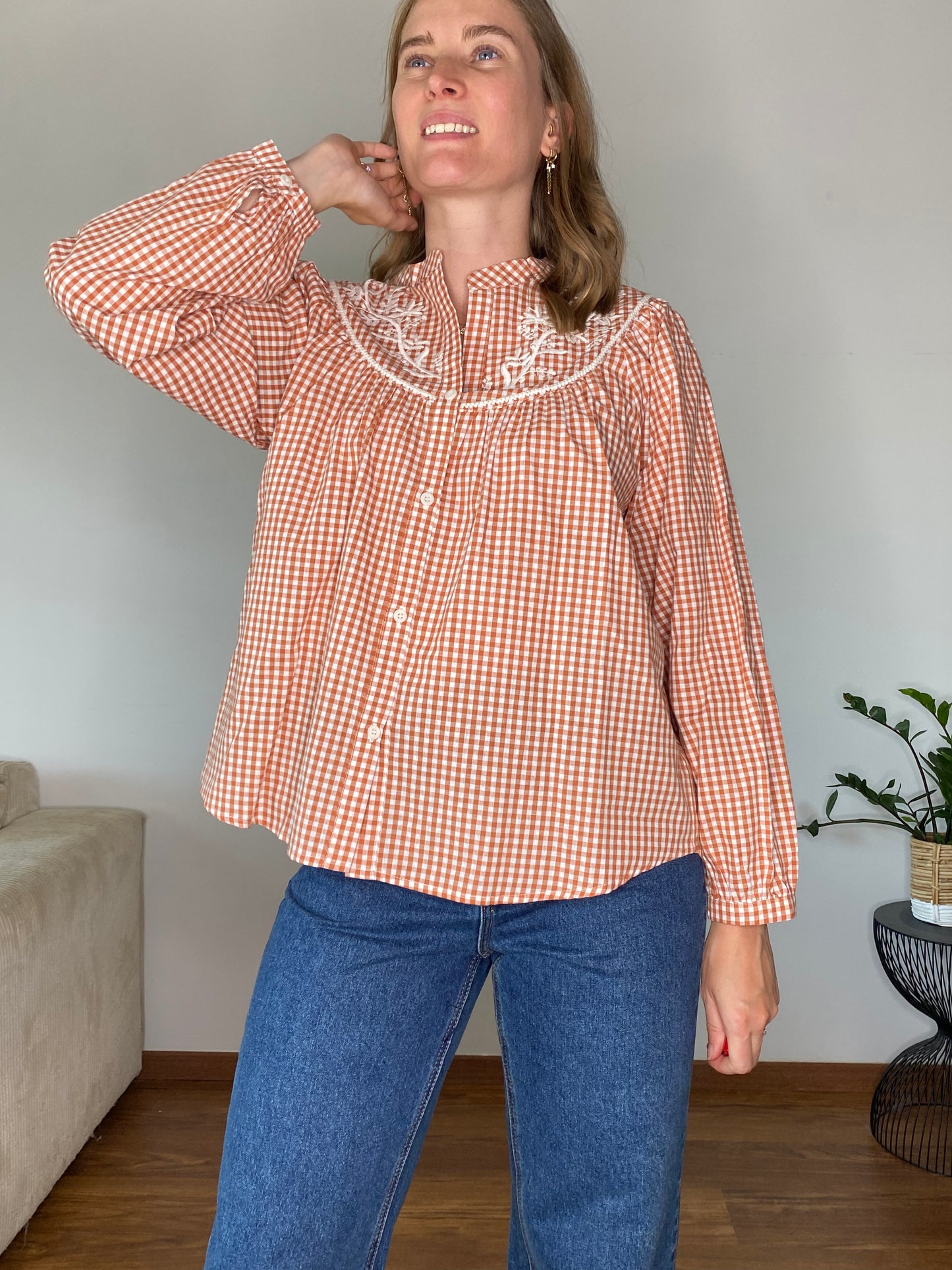 Blouse Lily vichy broderie