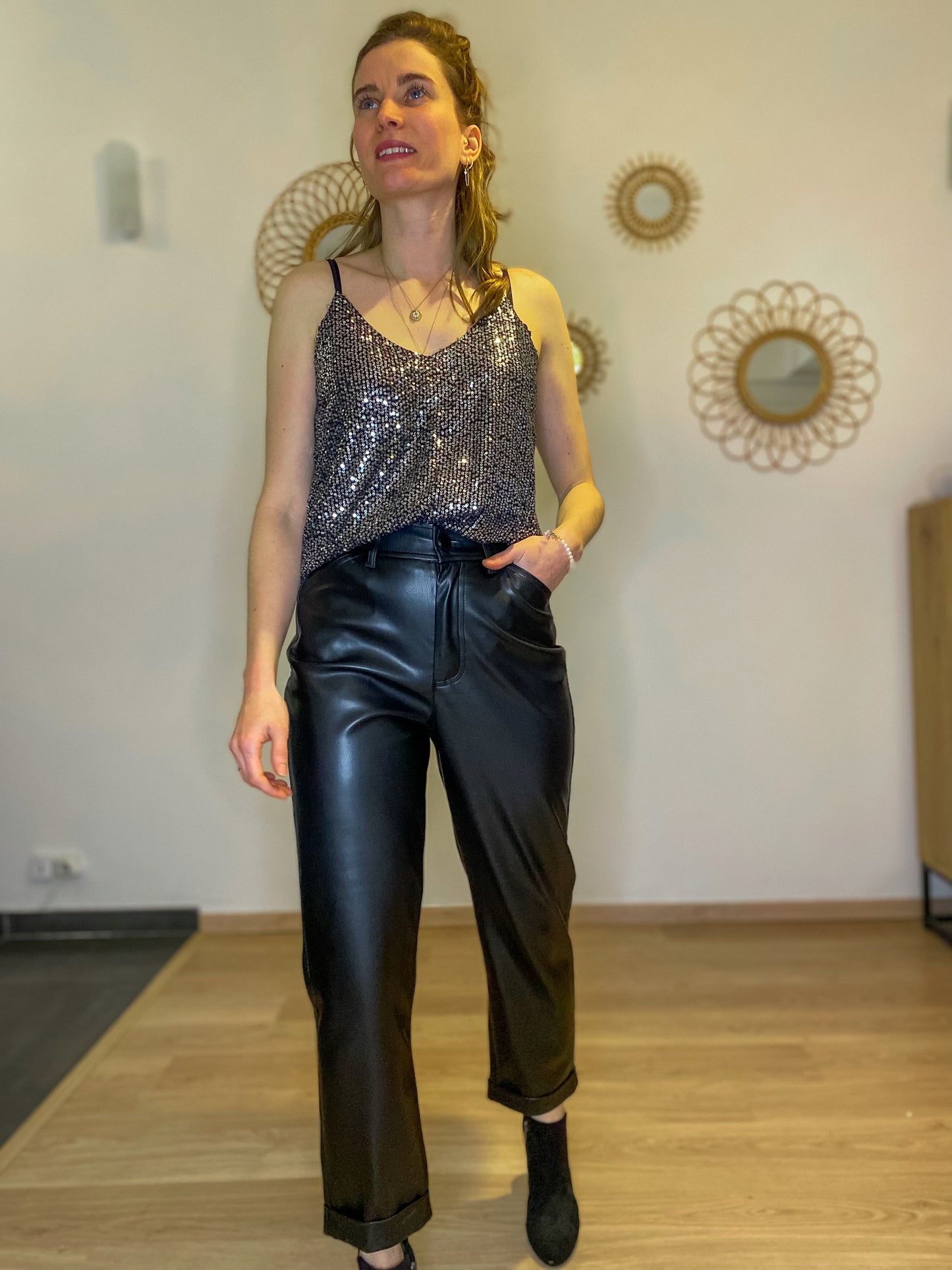 Pantalon Anna similicuir noir - Margothe