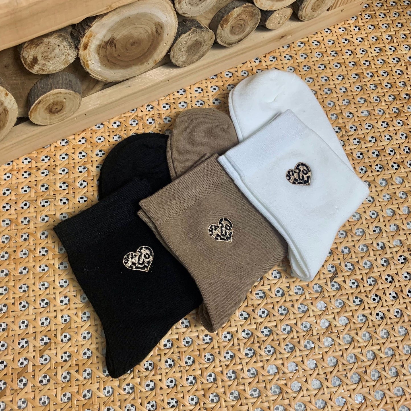 Chaussette Coeur blanc