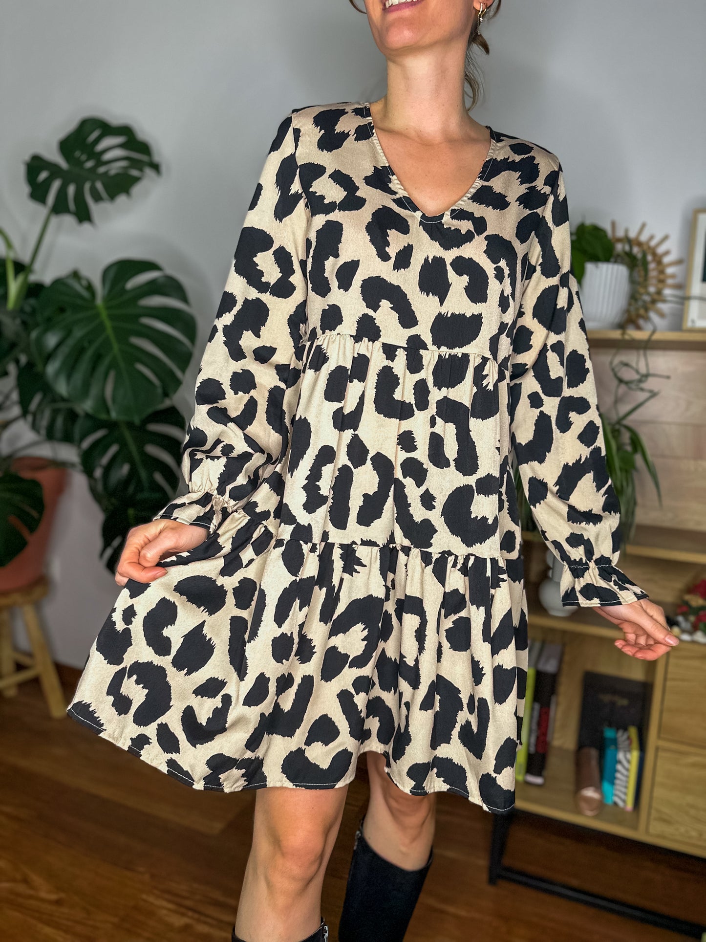 Robe Jade beige et noire - Margothe