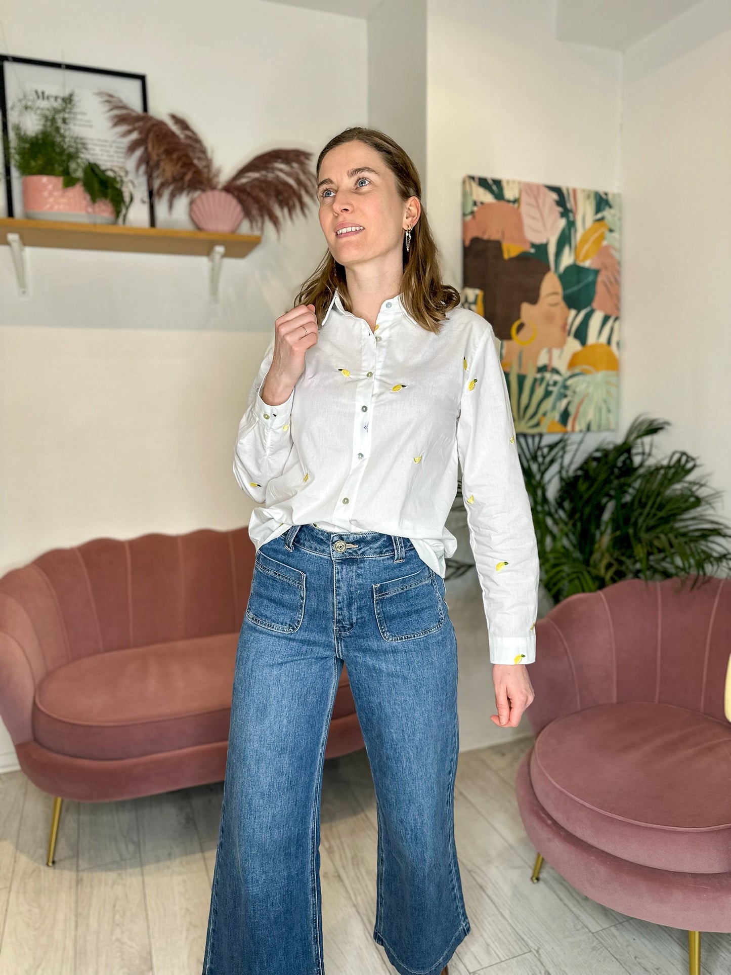 Chemise Bruna blanche à citrons