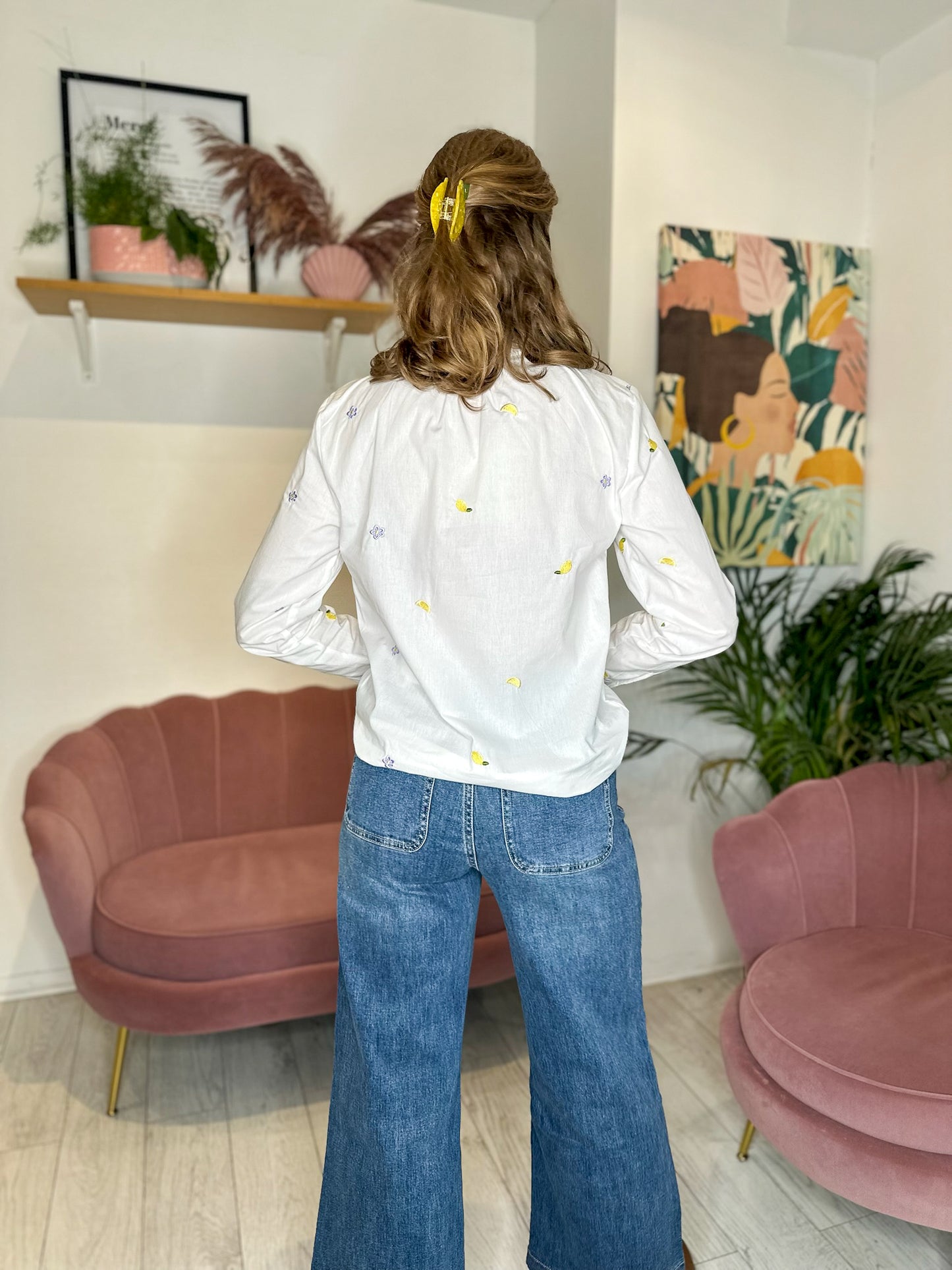 Chemise Bruna blanche à citrons