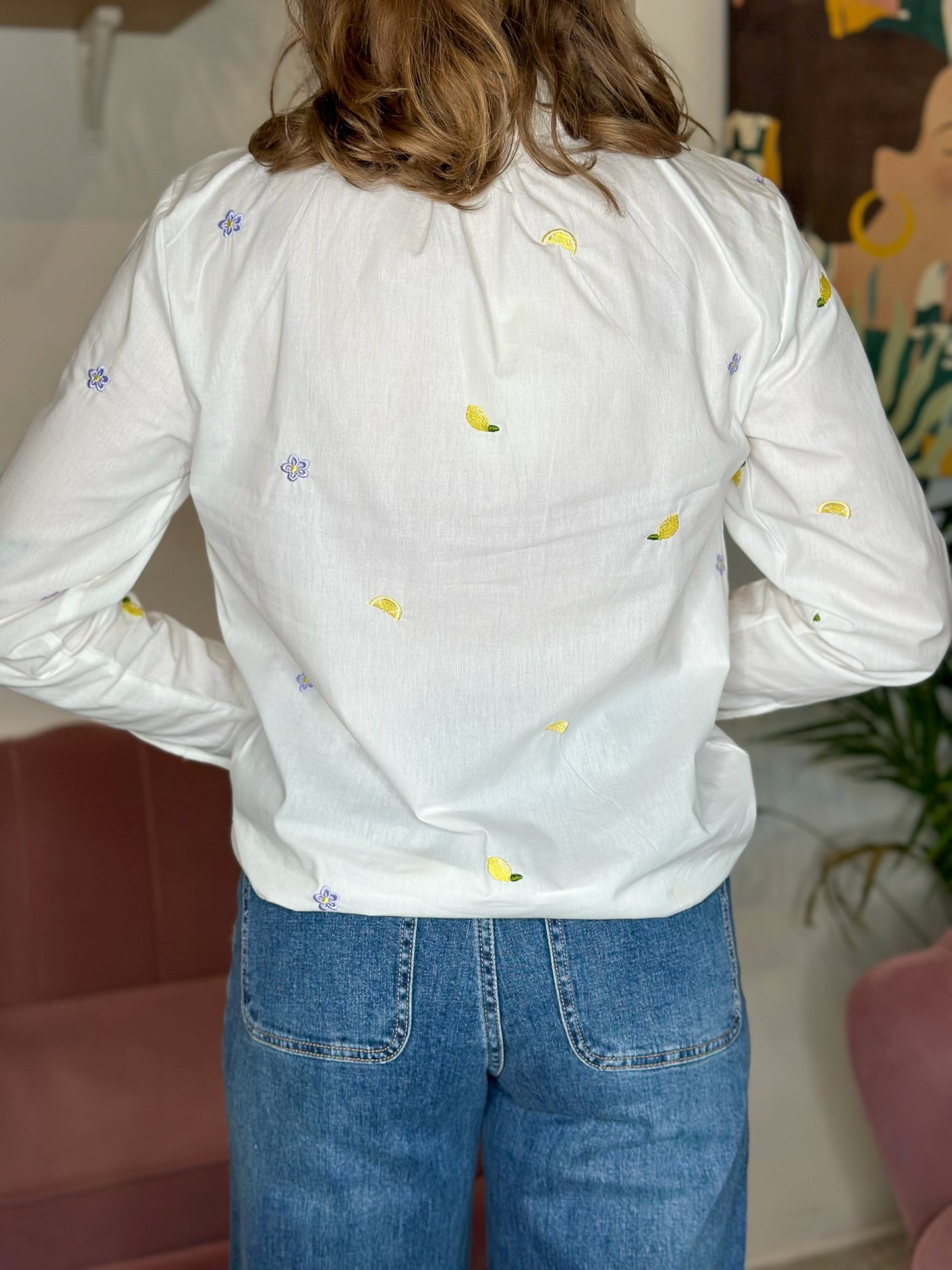 Chemise Bruna blanche à citrons