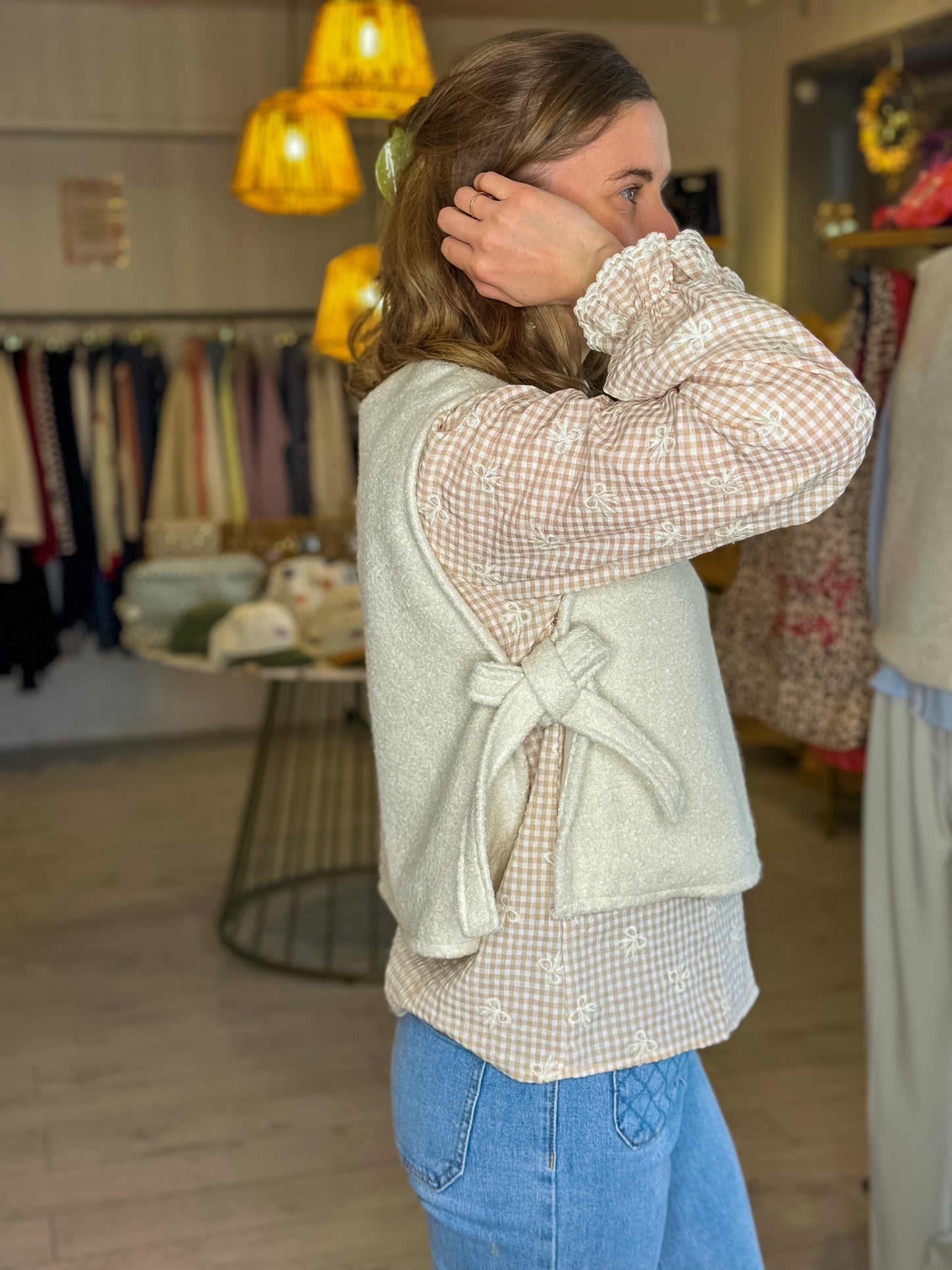Pull sans manches Greta écru