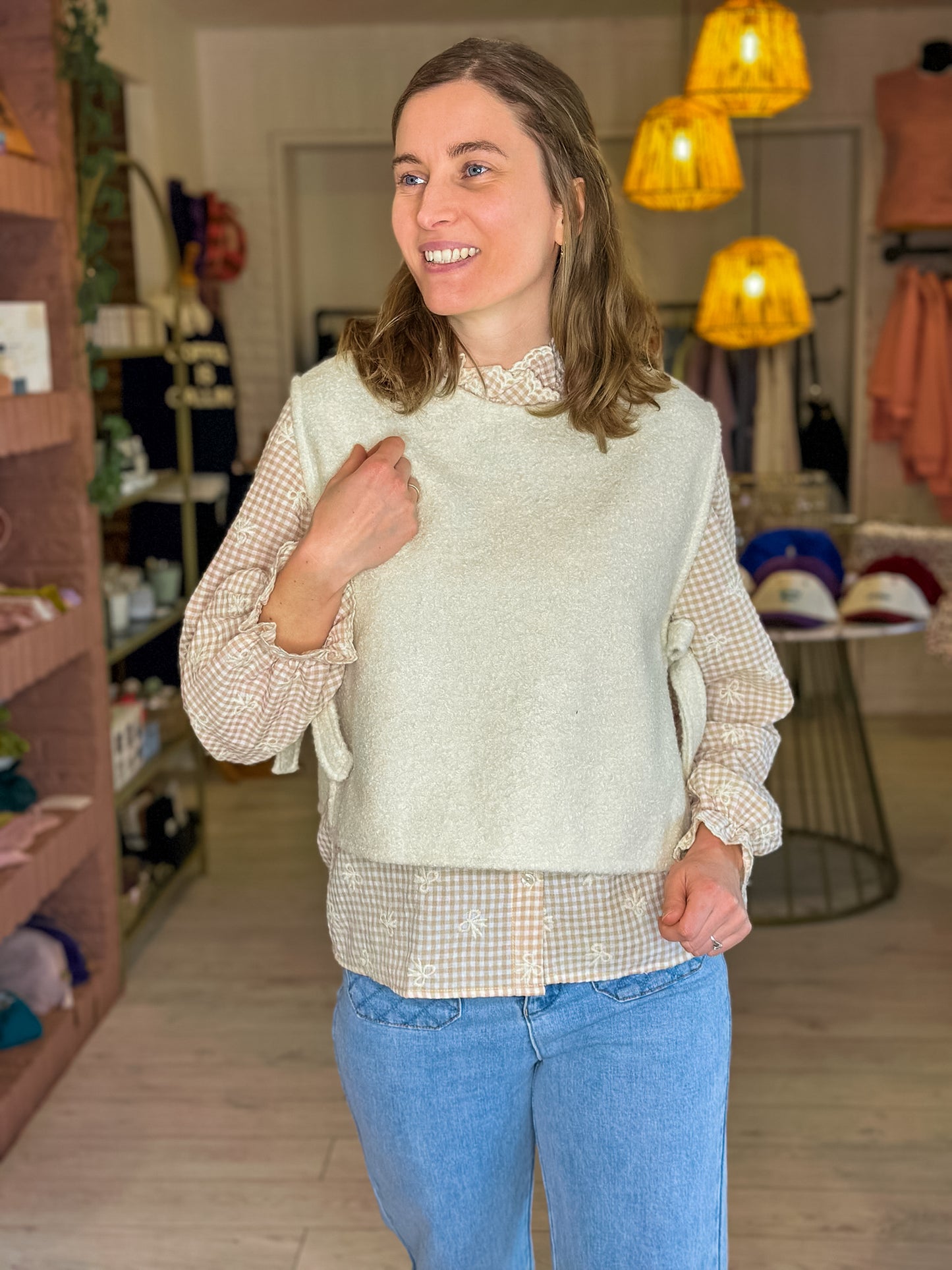 Pull sans manches Greta écru