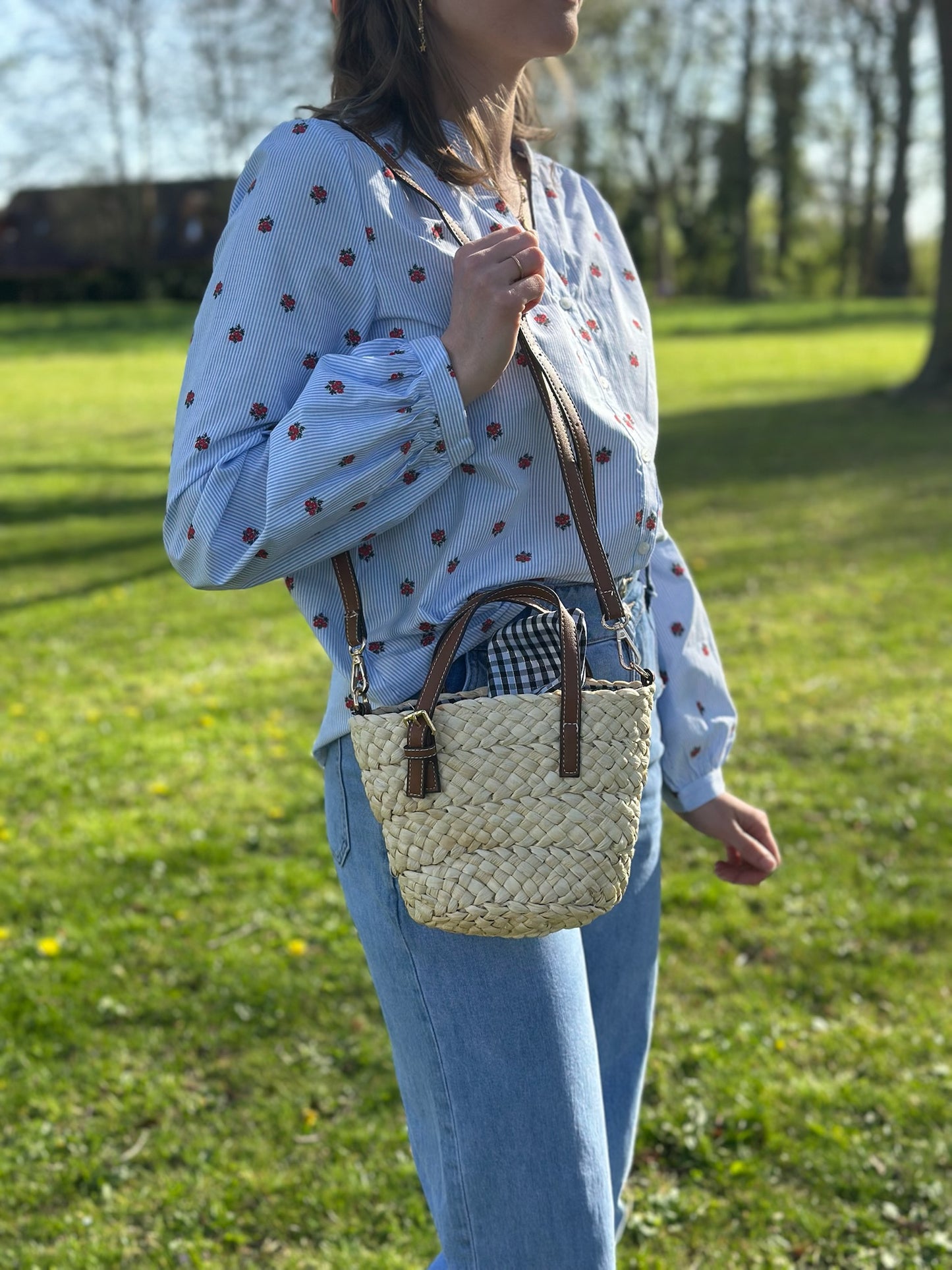 Sac paille Vichy