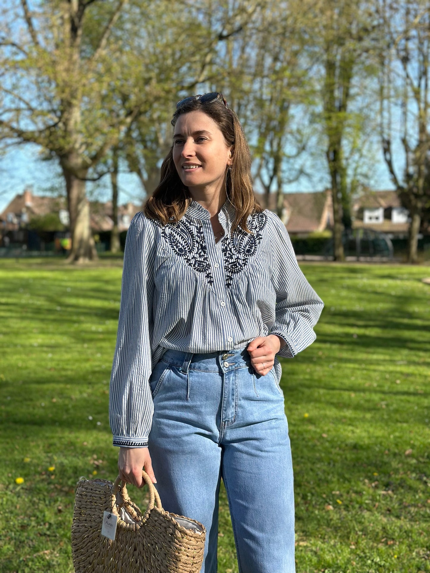 Blouse Gemma rayée bleue