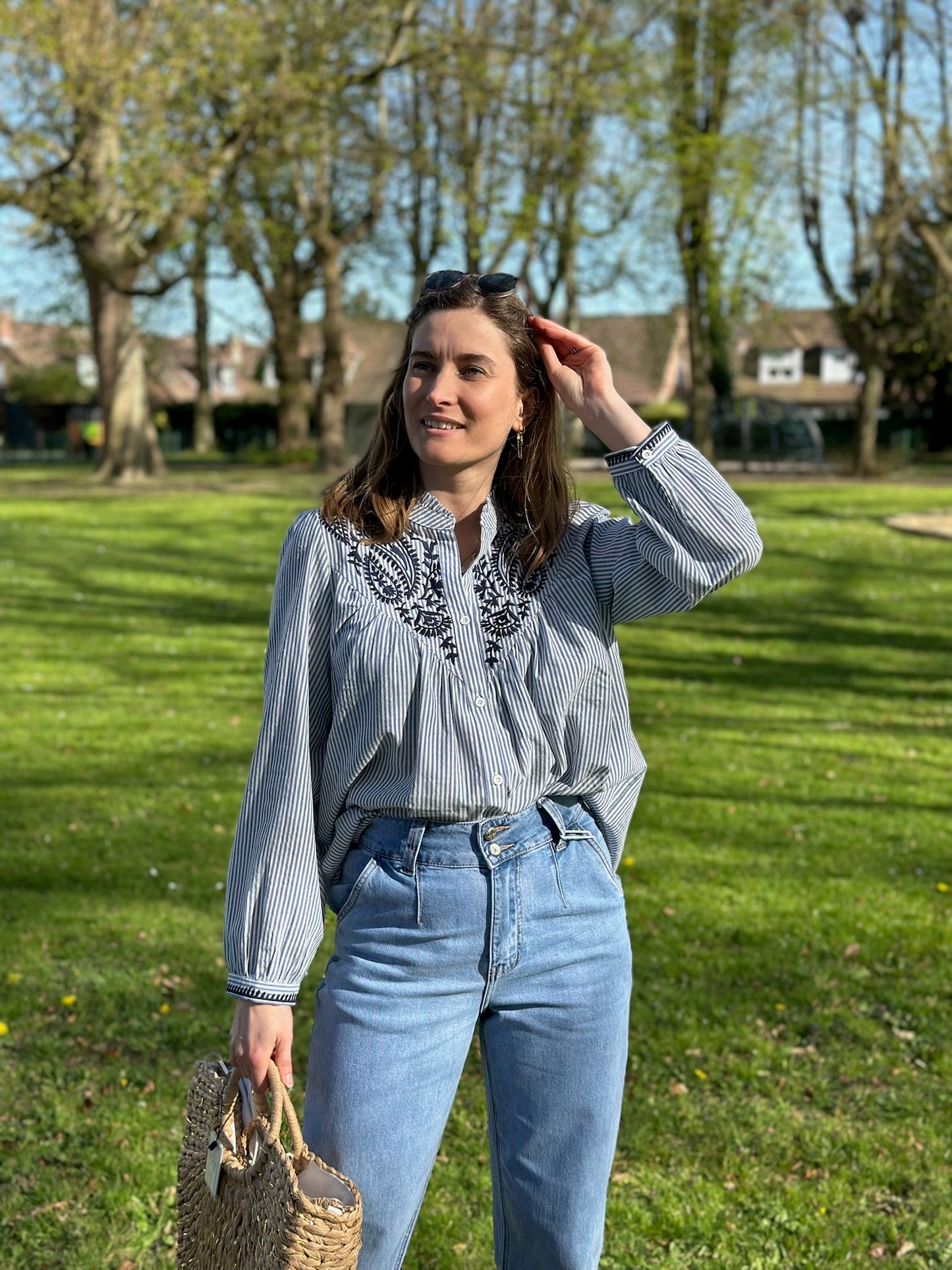 Blouse Gemma rayée bleue