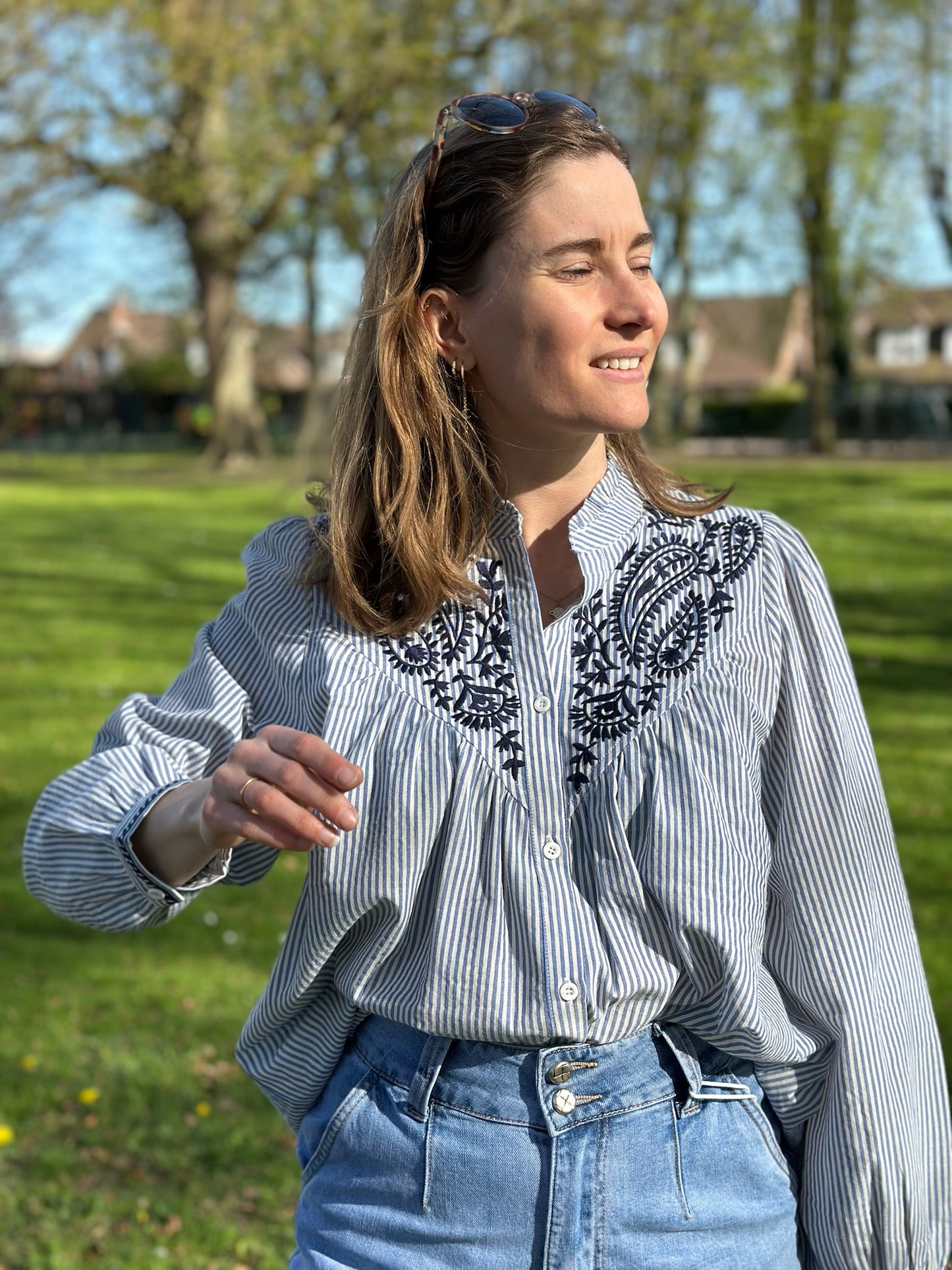 Blouse Gemma rayée bleue
