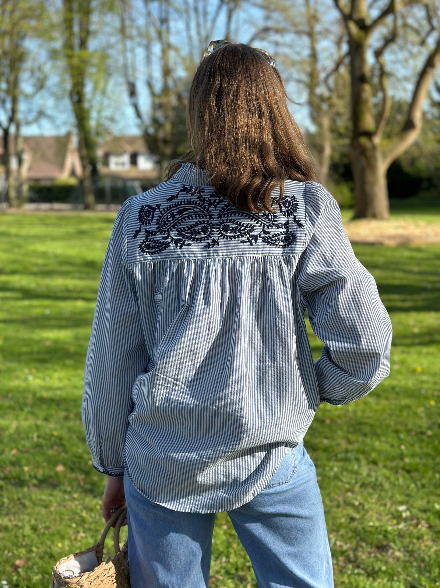 Blouse Gemma rayée bleue