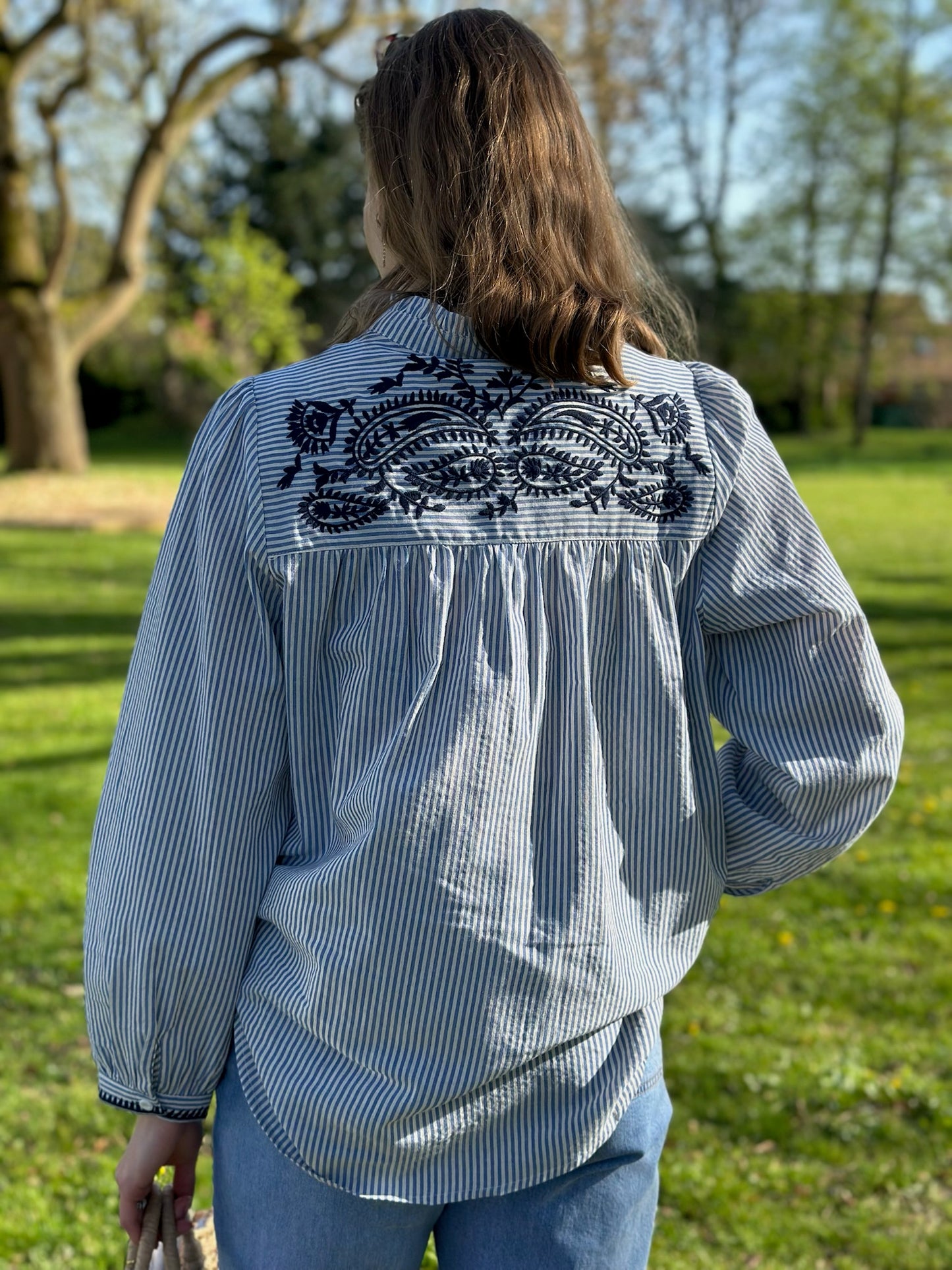 Blouse Gemma rayée bleue
