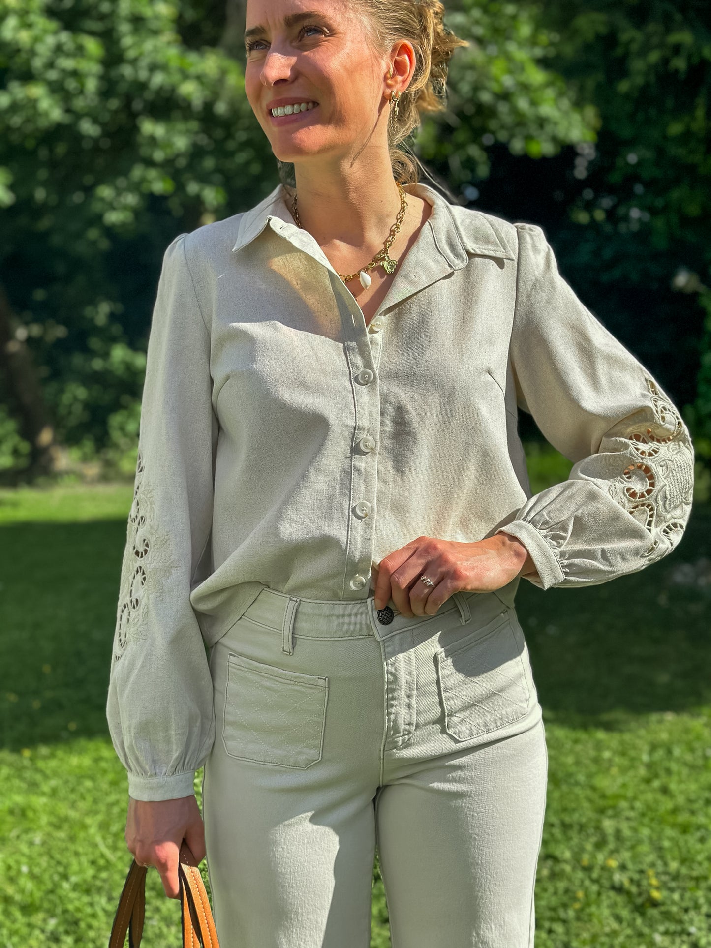 Chemise Donata beige lin - Margothe