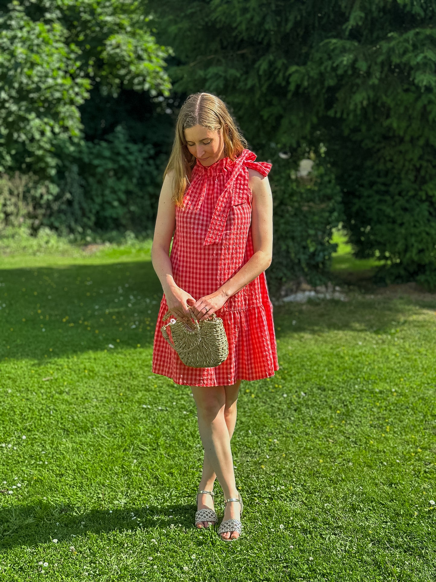 Robe Carmen vichy rouge