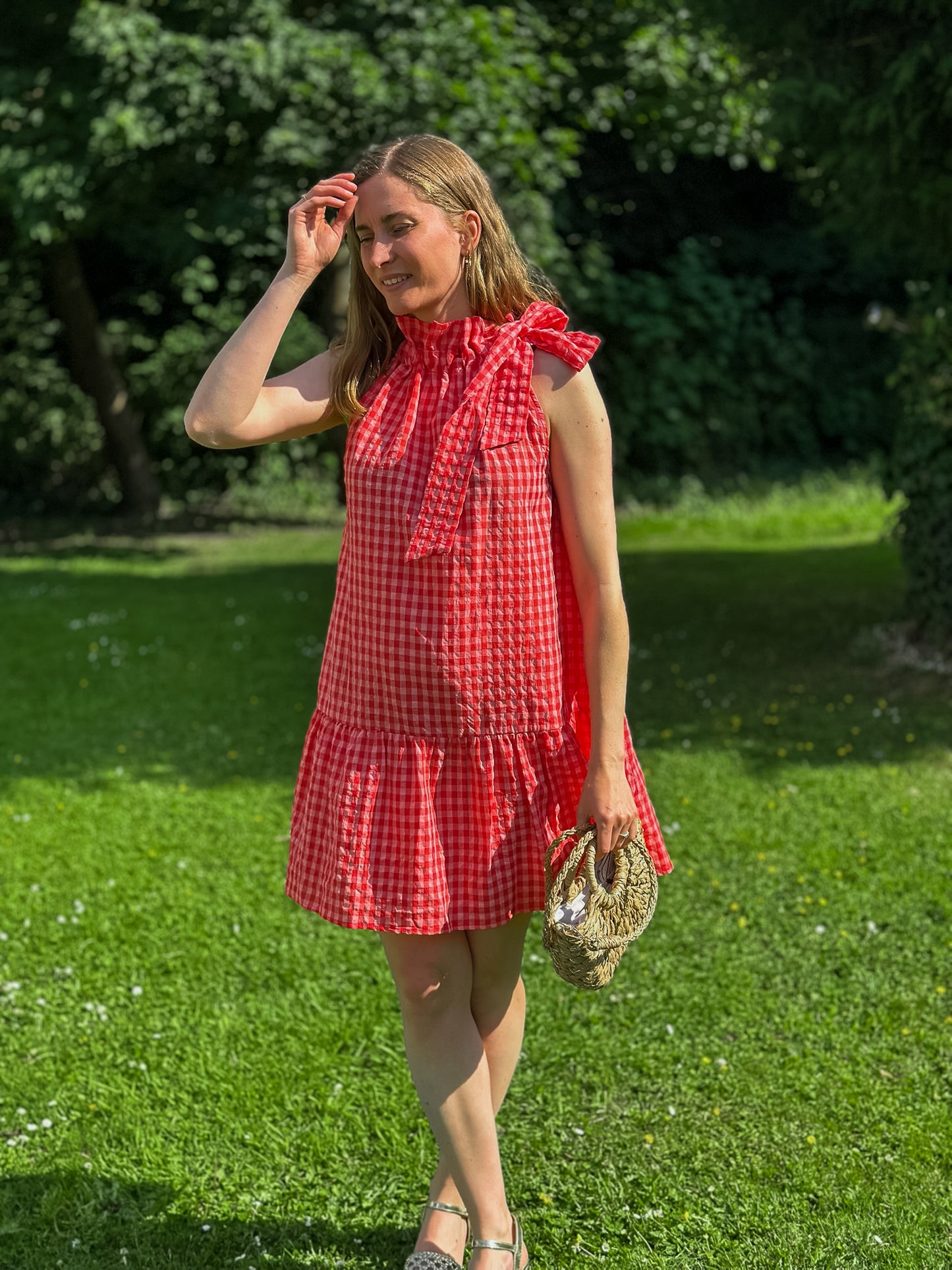 Robe Carmen vichy rouge