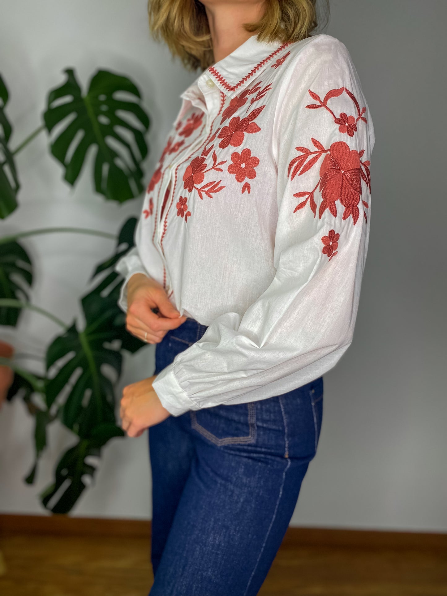 Chemise Gabriel blanche et terracotta - Margothe