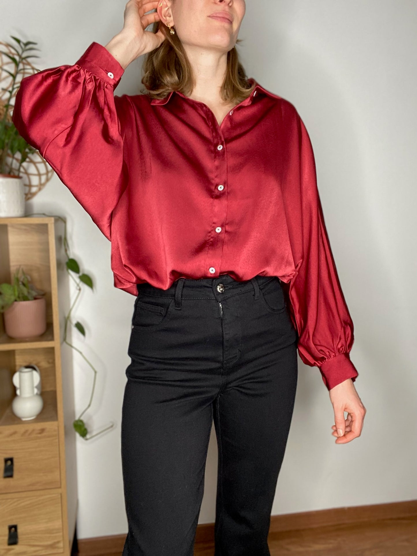 Chemise Tuly bordeaux satinée - Margothe