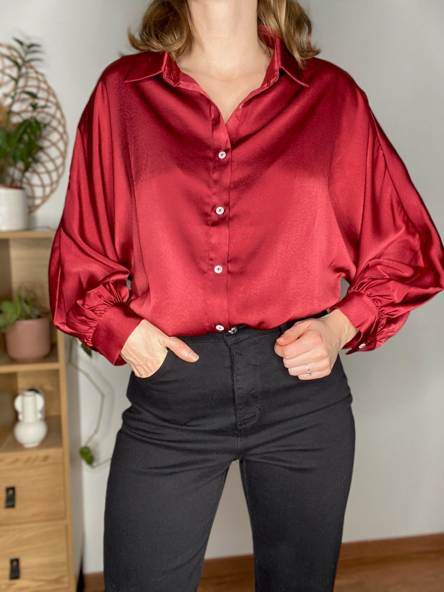 Chemise Tuly bordeaux satinée - Margothe