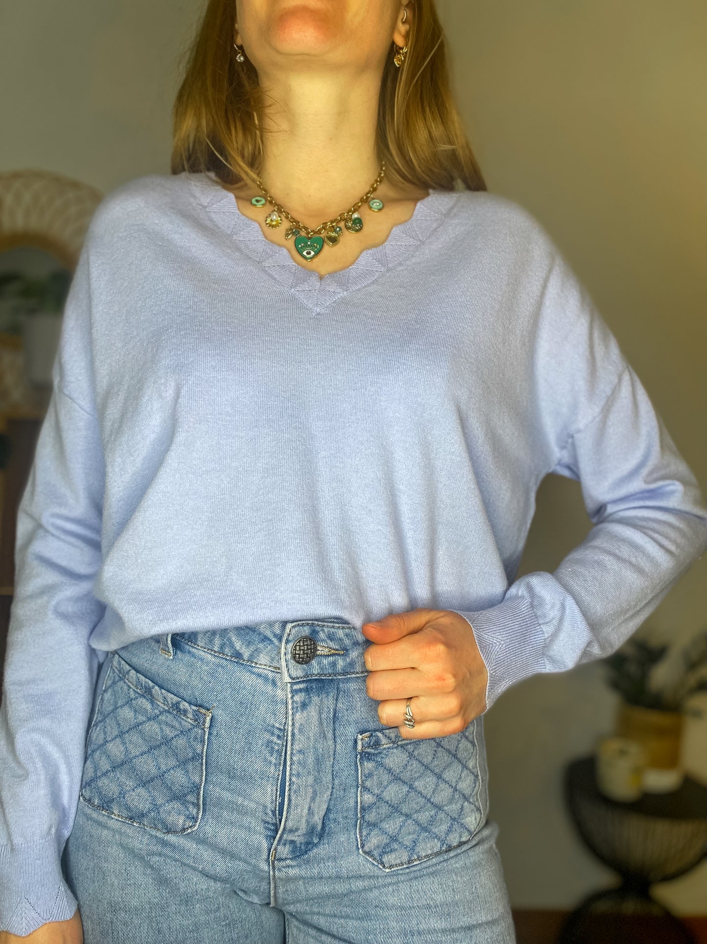 Pull Chiara bleu cachemire - Margothe