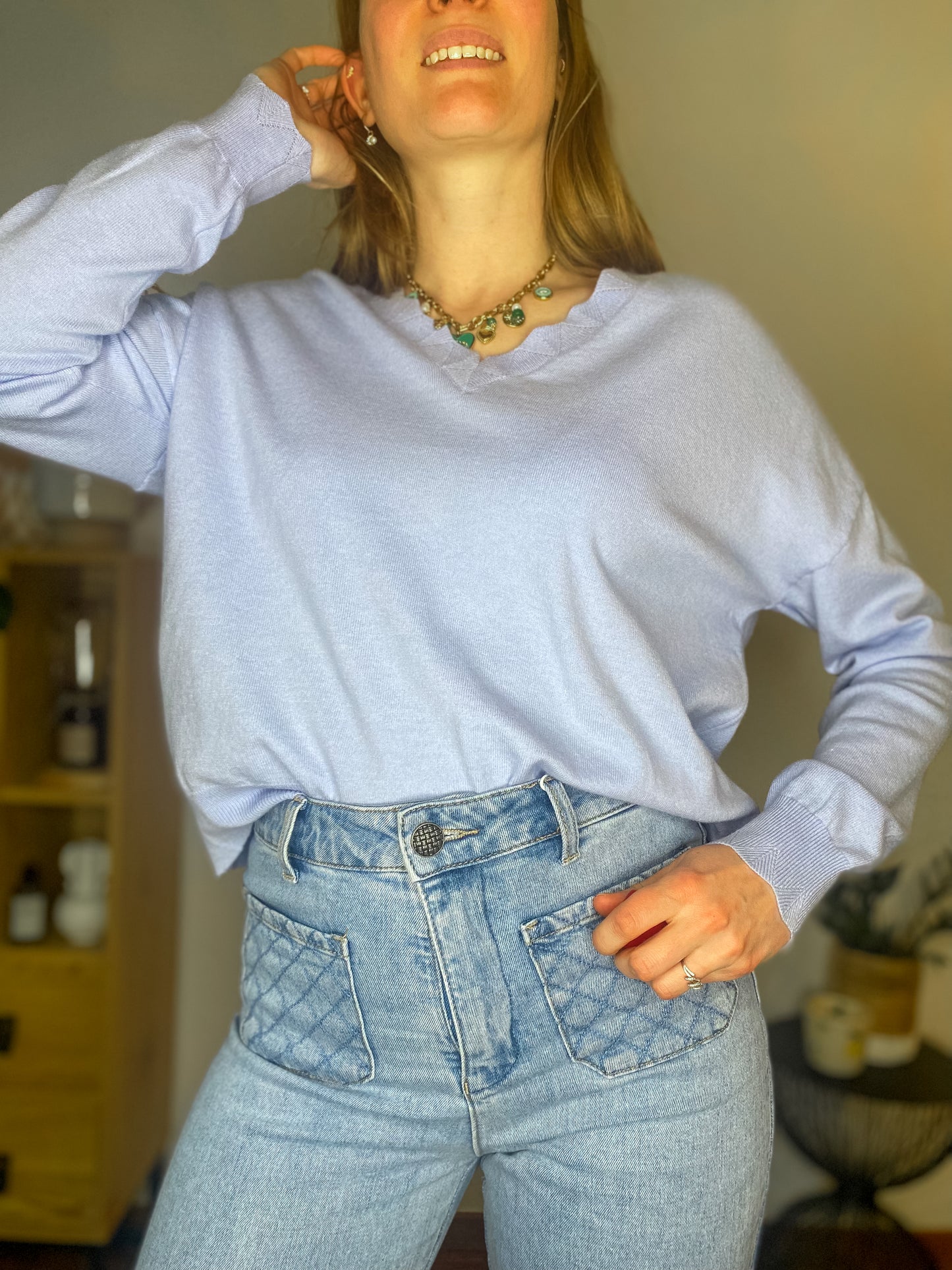Pull Chiara bleu cachemire - Margothe
