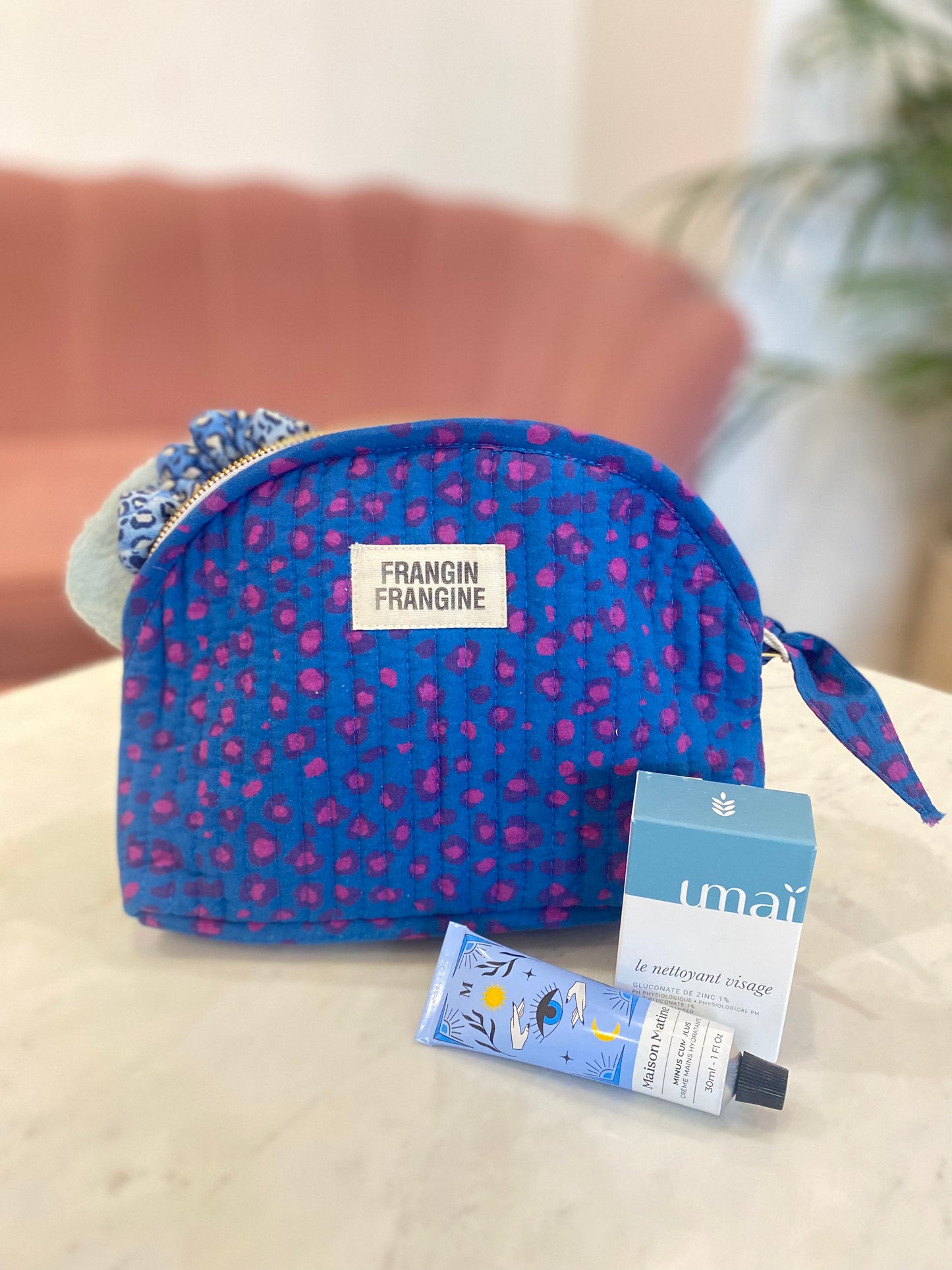 Trousse Make Up Léopard Bleu - Frangin Frangine - Margothe
