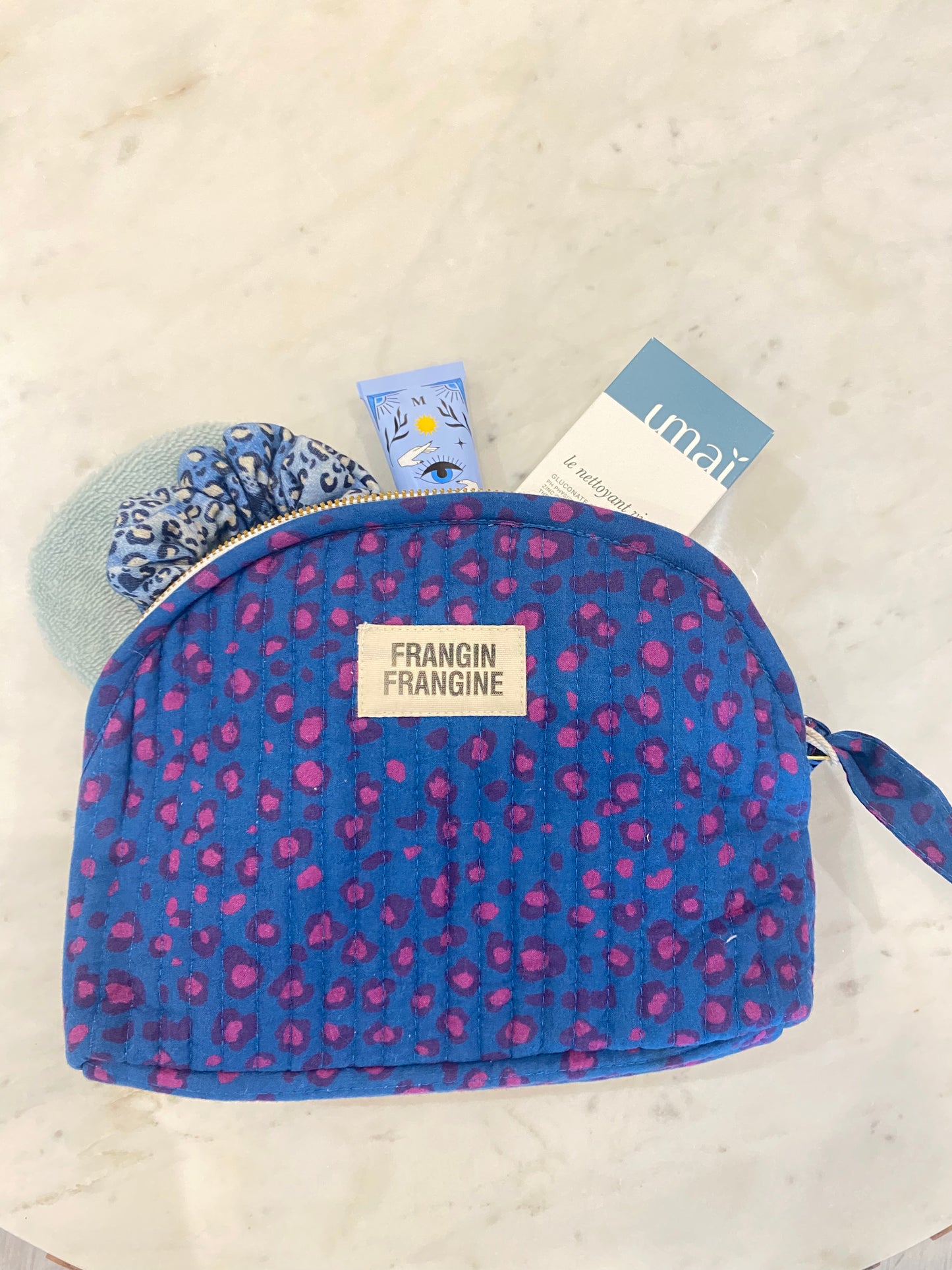 Trousse Make Up Léopard Bleu - Frangin Frangine - Margothe