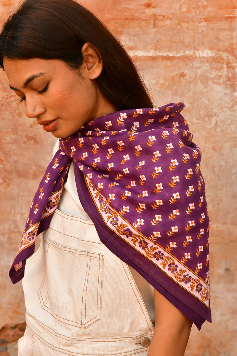 Grand foulard Nika prune - Byzantine