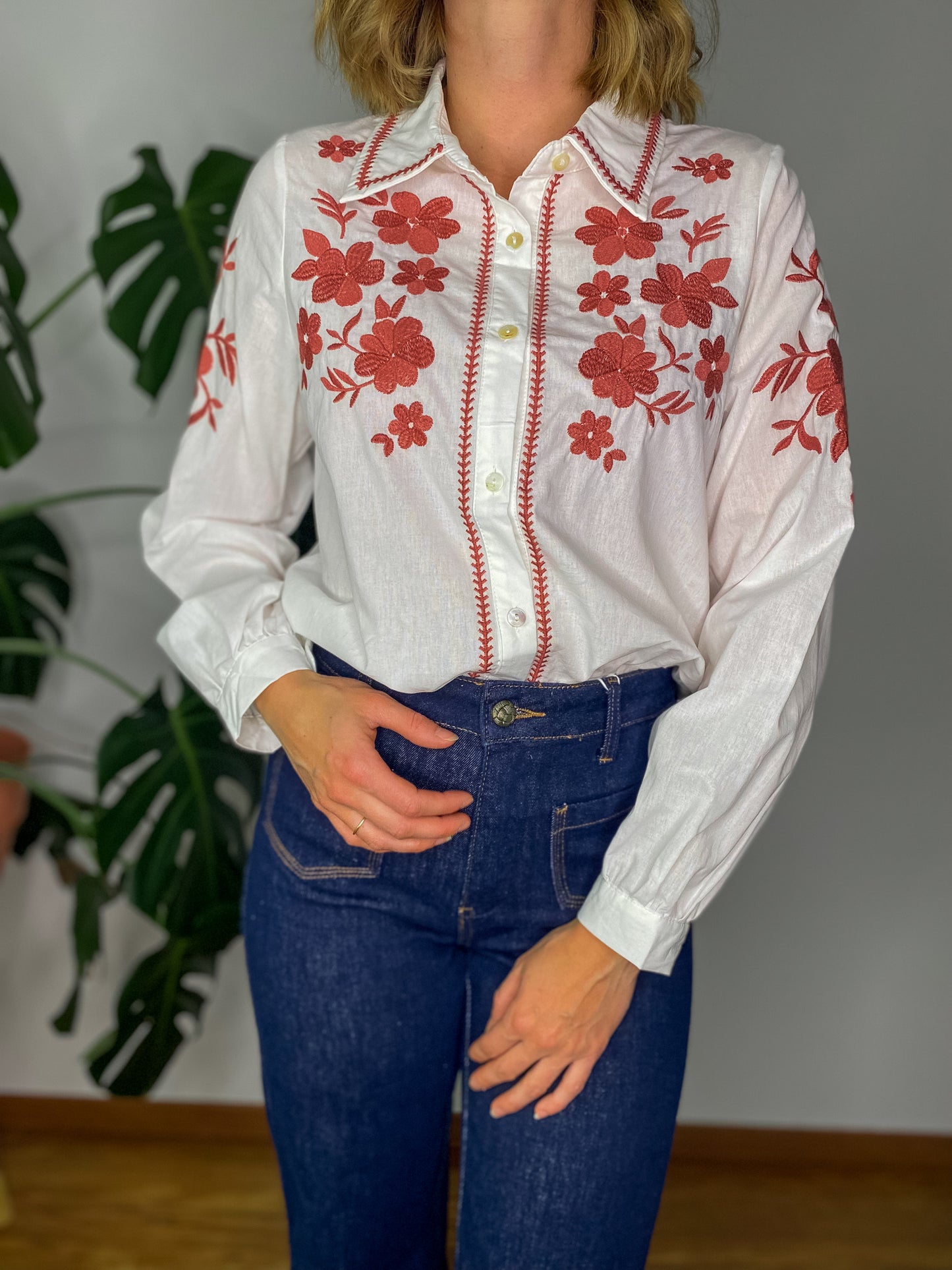Chemise Gabriel blanche et terracotta - Margothe
