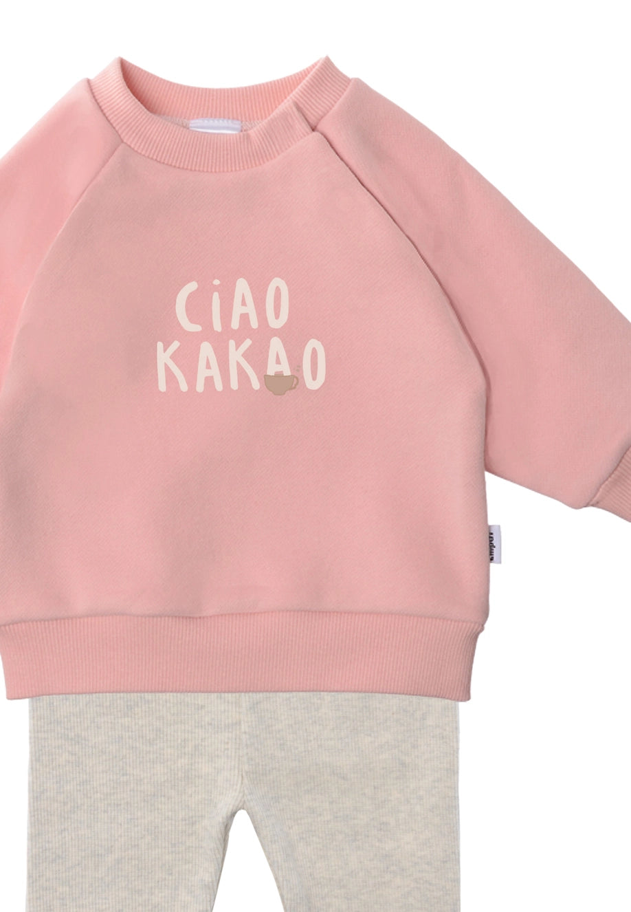 Ensemble avec sweat-shirt rose et leggings "Ciao Kakao"