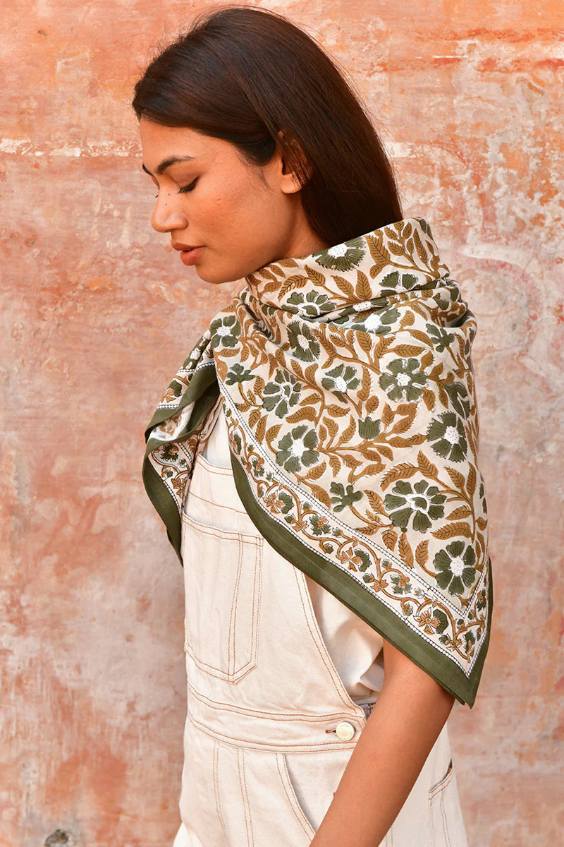 Grand foulard N°115 Vert - Byzantine - Margothe