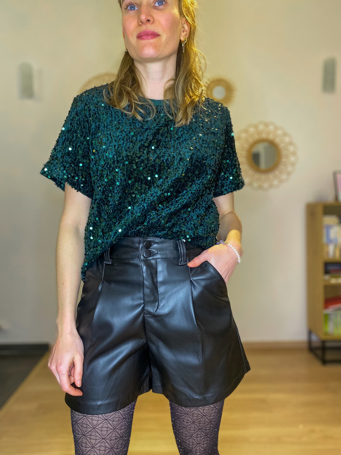 Short Scarlette en similicuir noir - Margothe