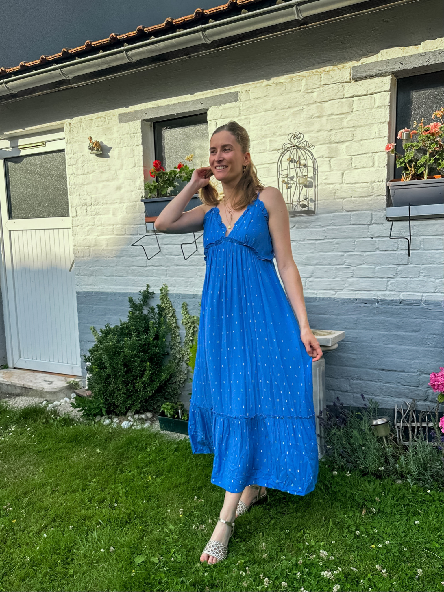 Robe longue Silvia bleue