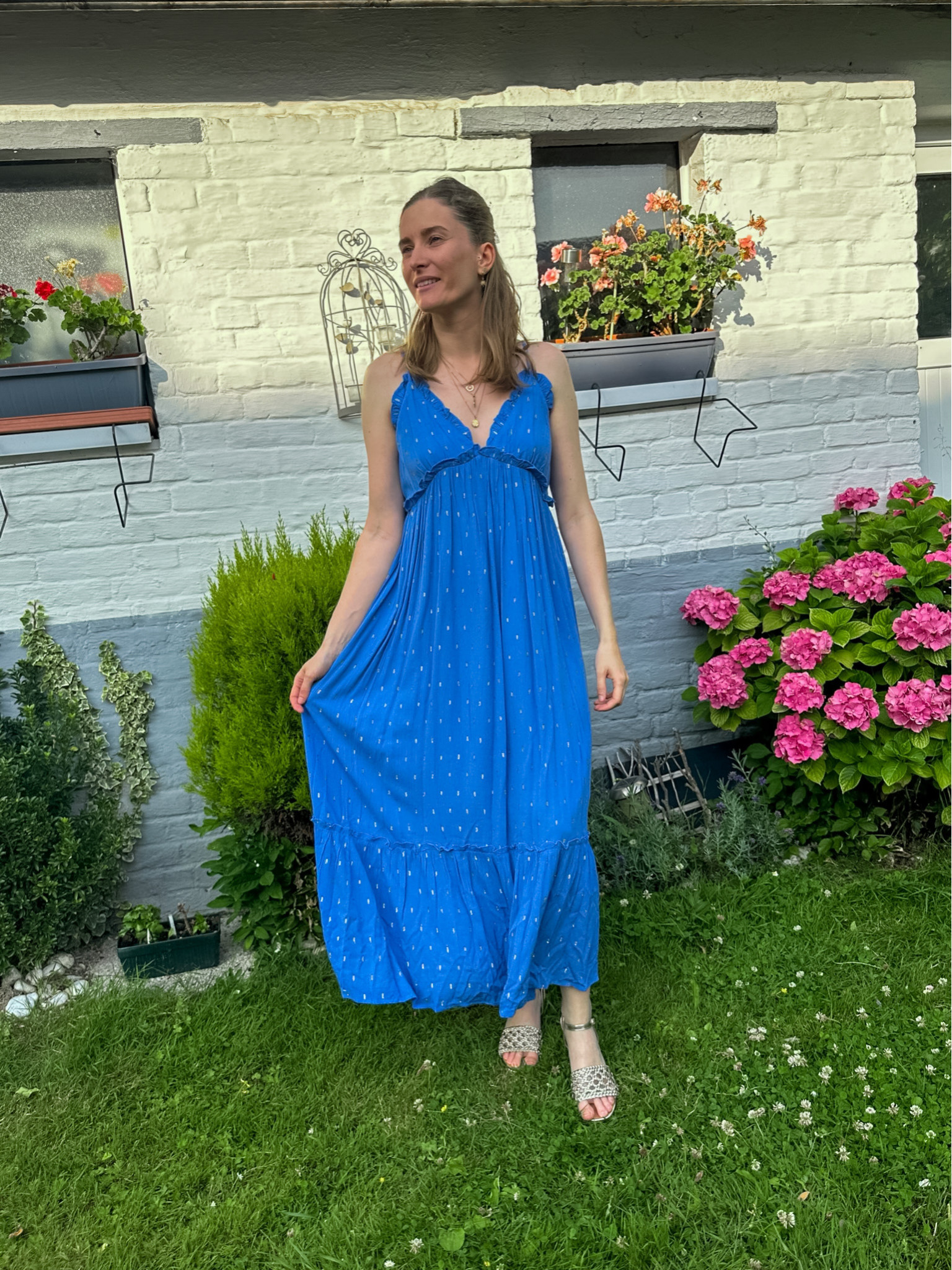 Robe longue Silvia bleue