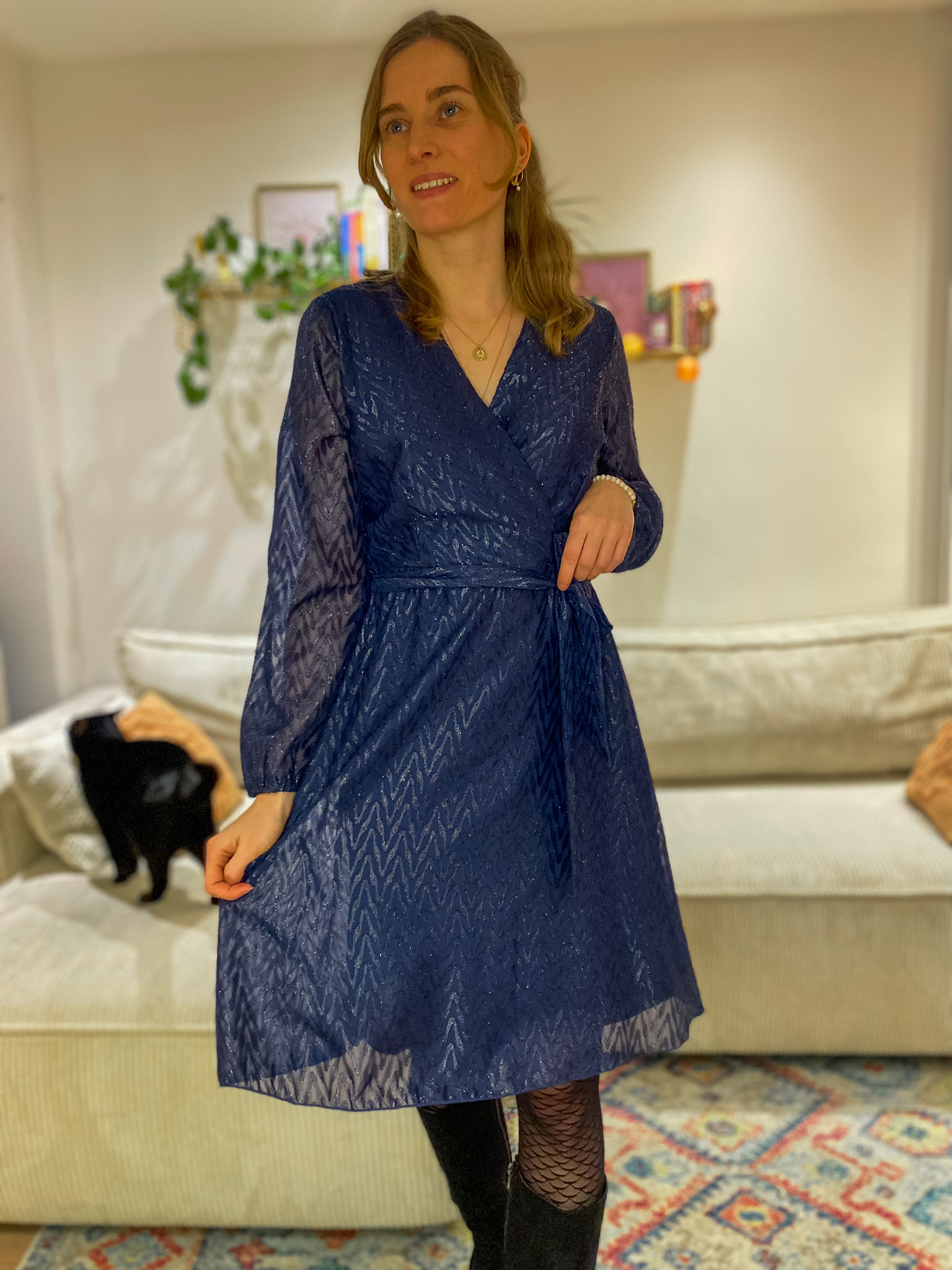 Robe Emmy bleue brillante