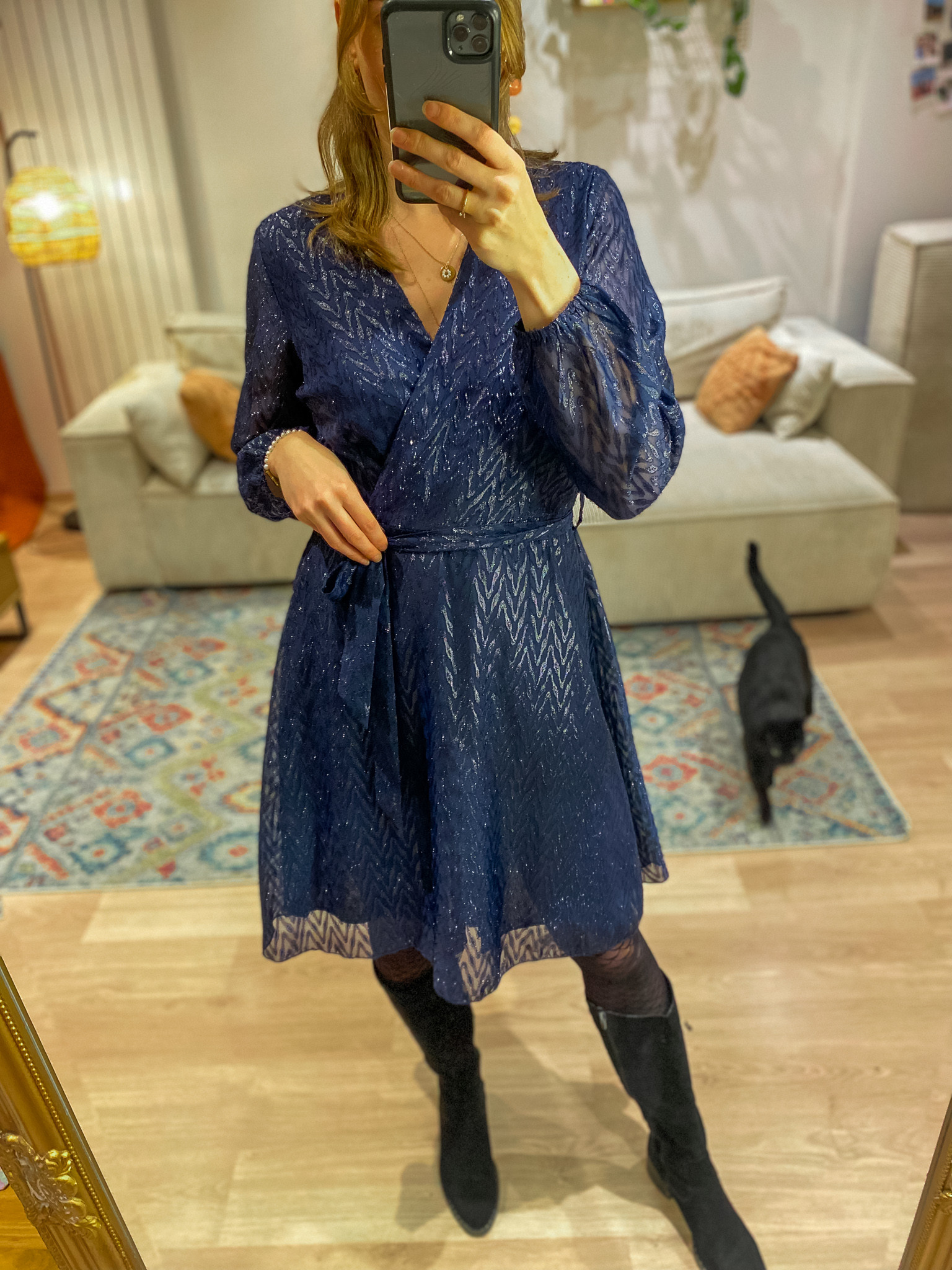 Robe Emmy bleue brillante