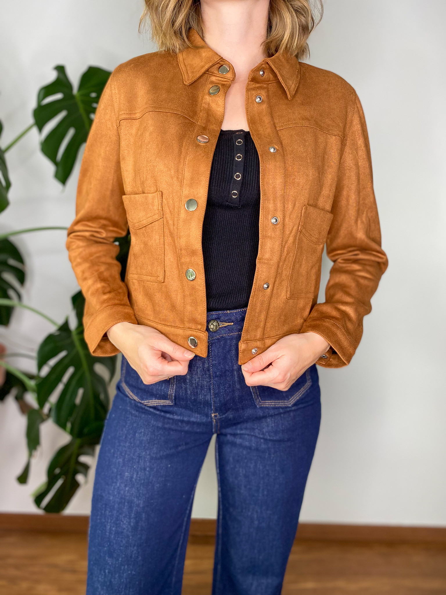 Veste Ella suédine camel