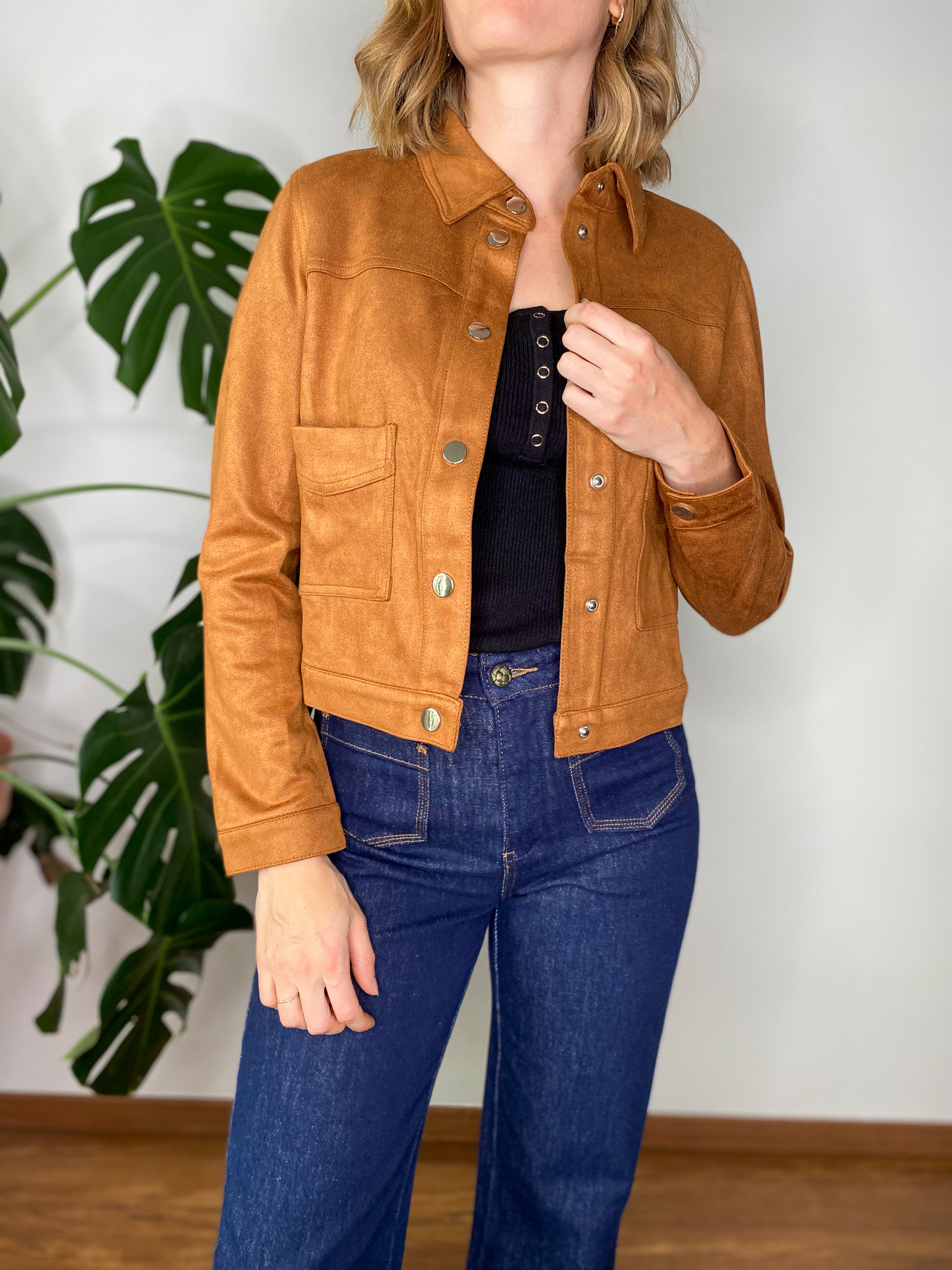 Veste Ella suédine camel