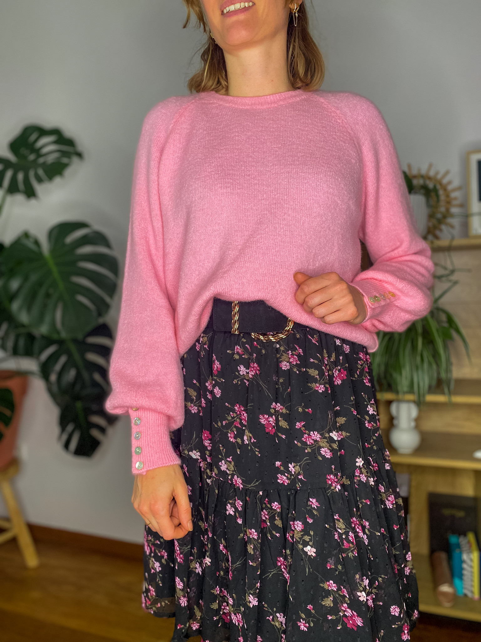 Pull Mila rose en alpaga