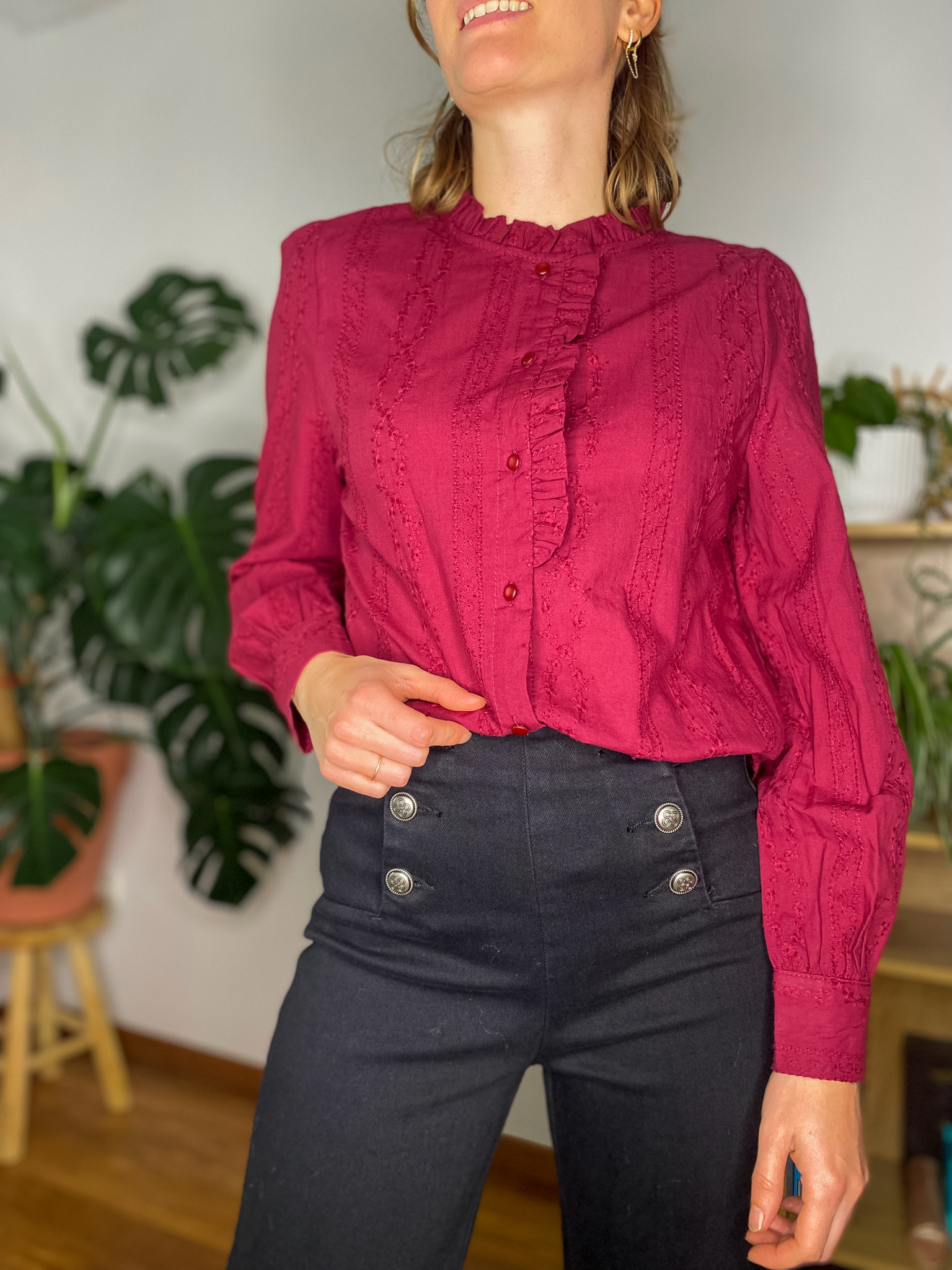 Chemise Anaïs bordeaux